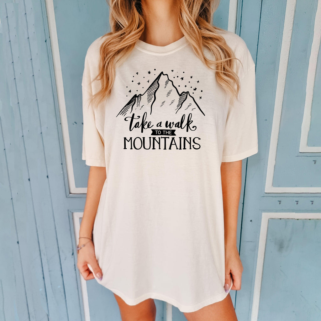 Take a walk to the mountains Camping and hiking Comfort Colors T Shirt