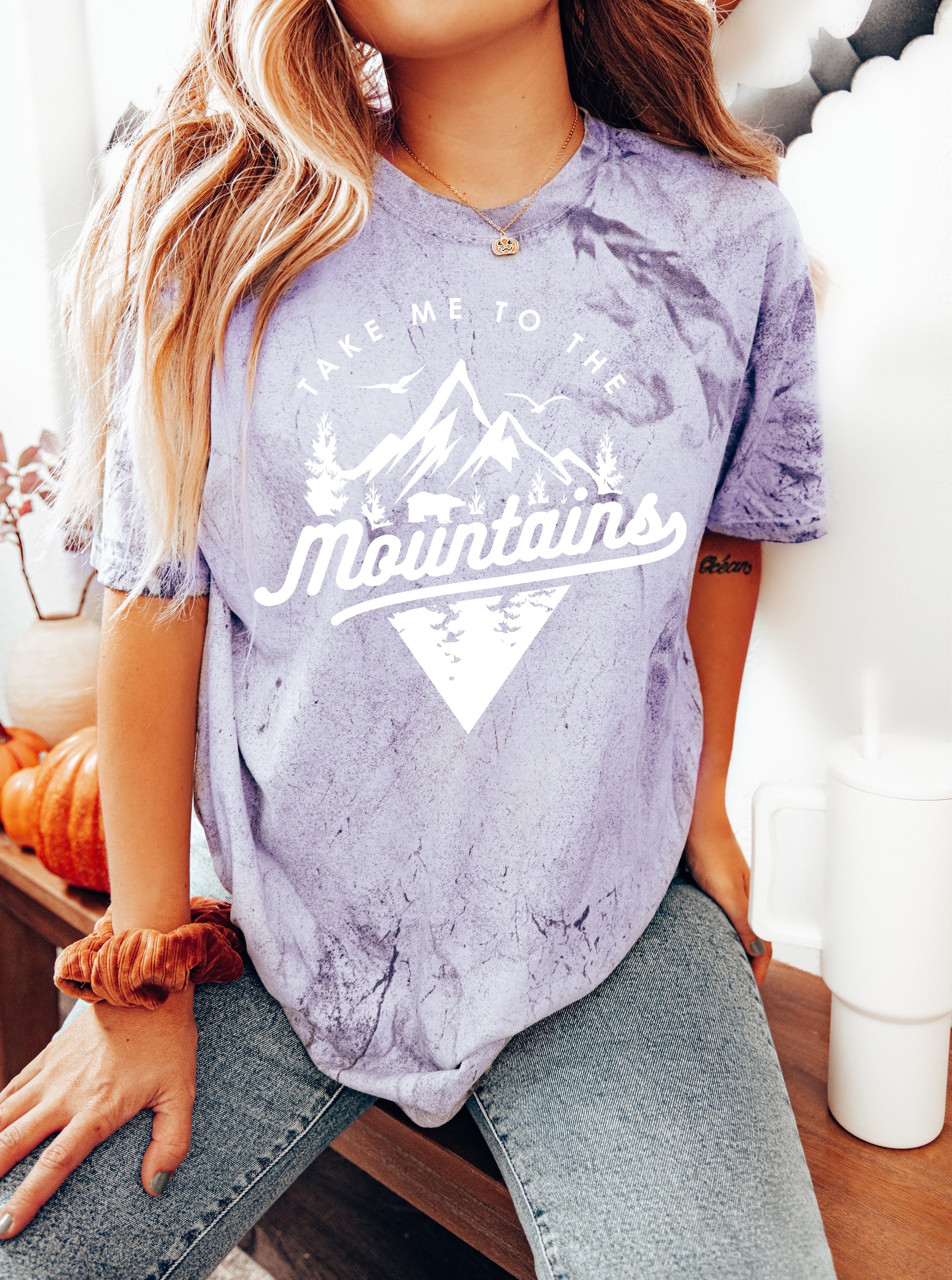 Take me to mountains Camping Hiking Comfort Colors T Shirt (Triangle)