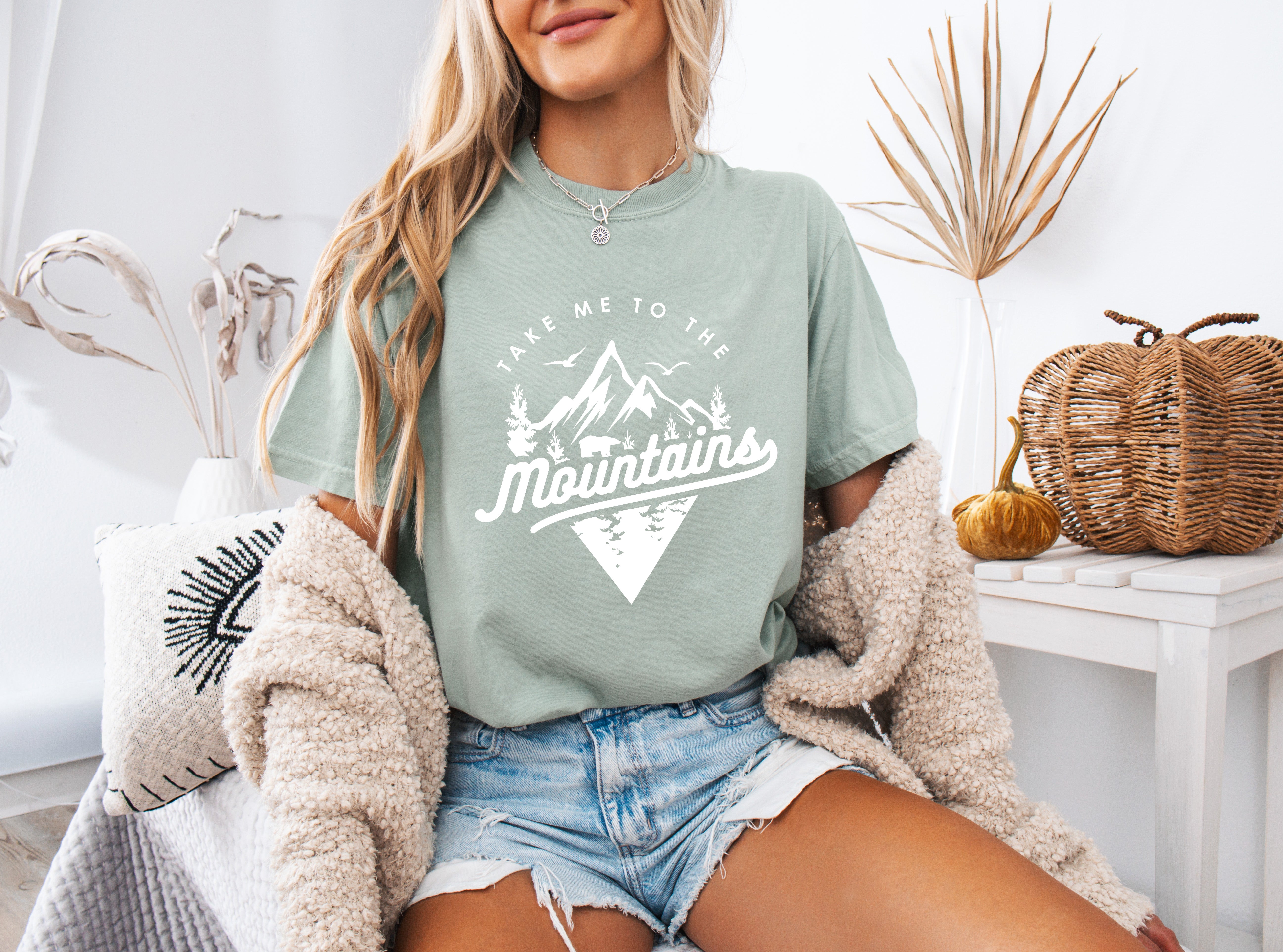 Take me to mountains Camping Hiking Comfort Colors T Shirt (Triangle)