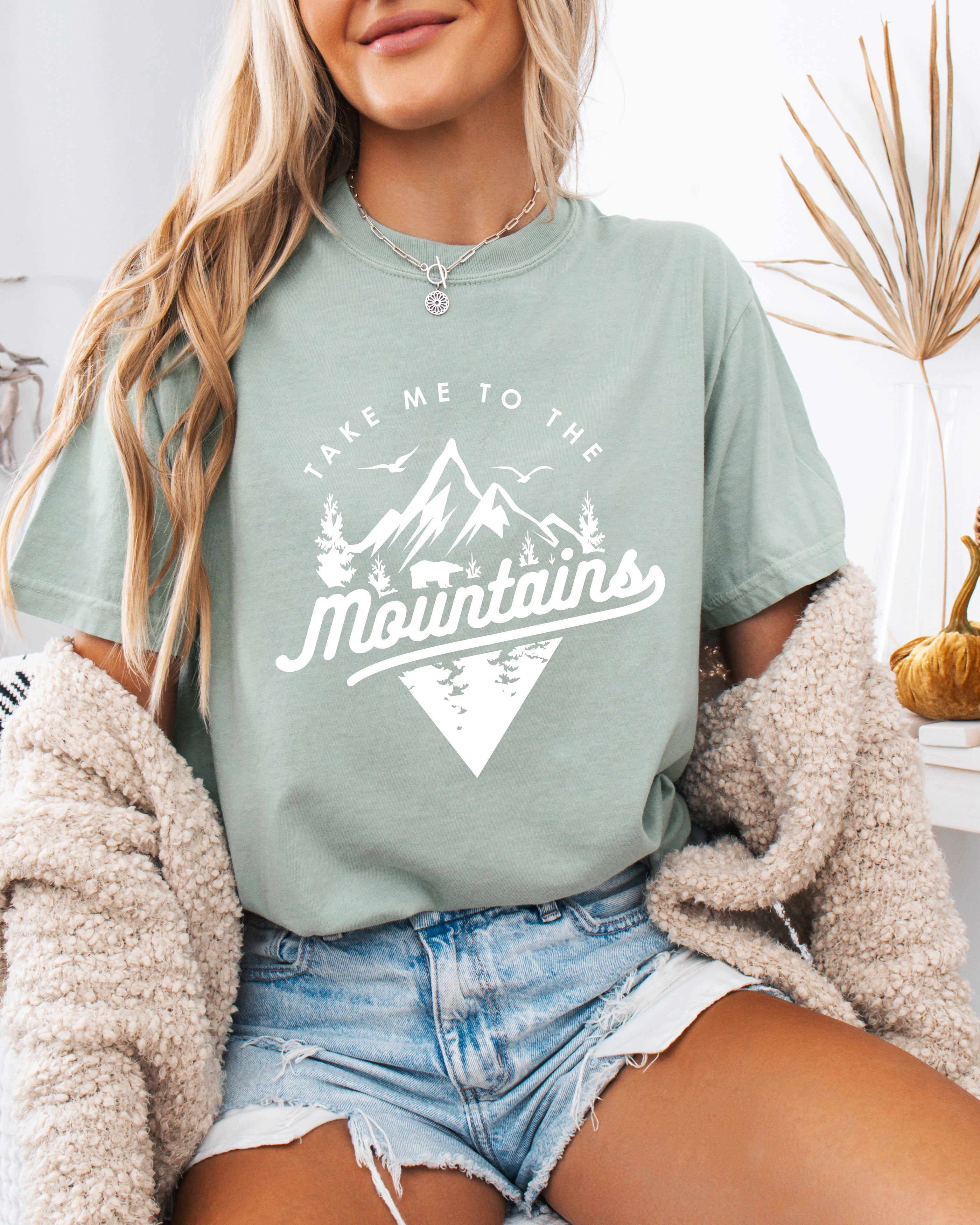 Take me to mountains Camping Hiking Comfort Colors T Shirt (Triangle)