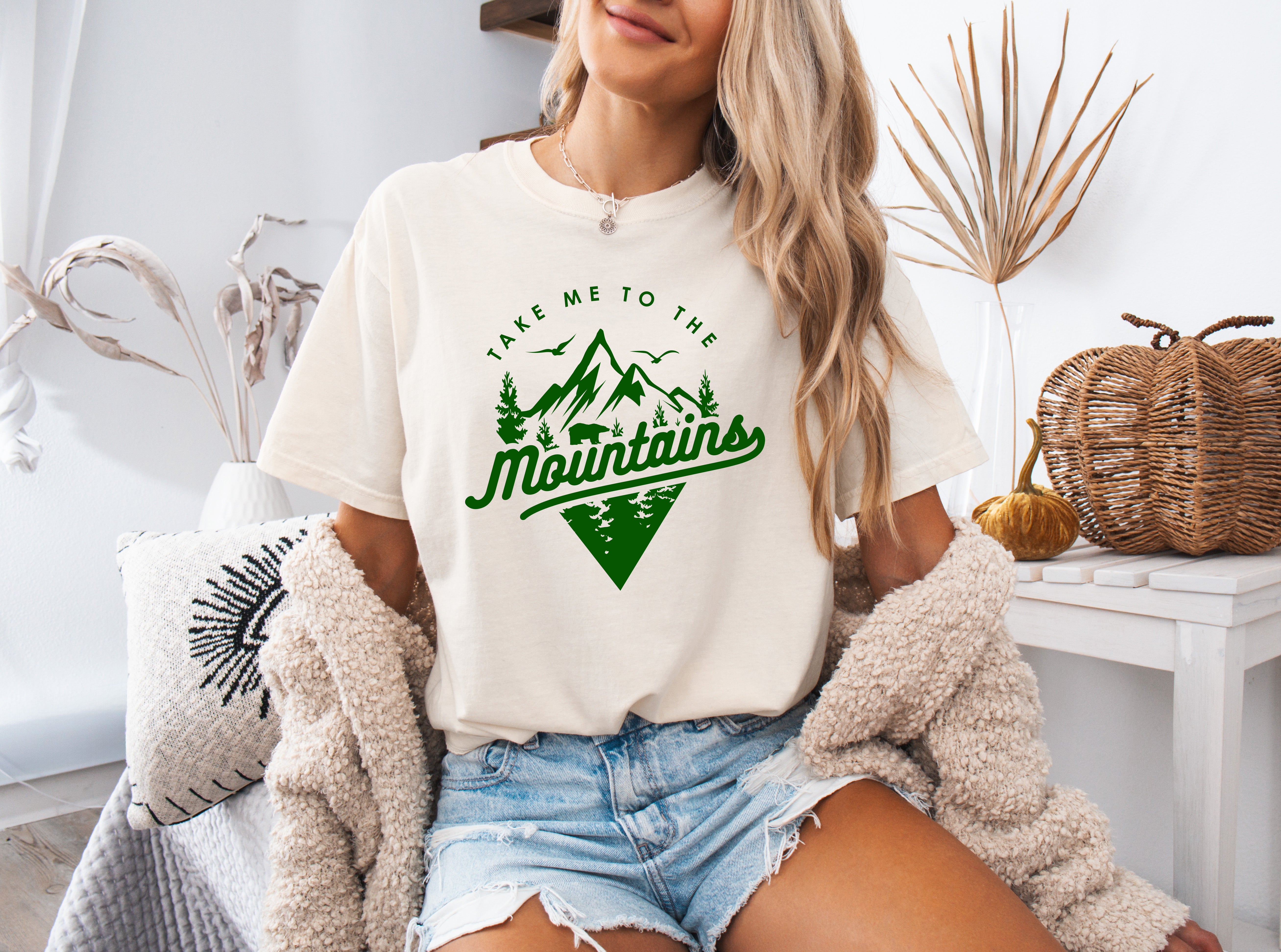 Take me to mountains Camping Hiking Comfort Colors T Shirt (Triangle)