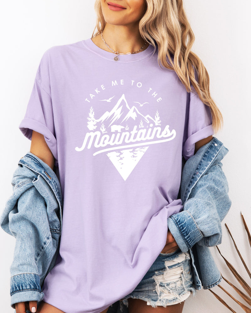 Take me to mountains Camping Hiking Comfort Colors T Shirt (Triangle)