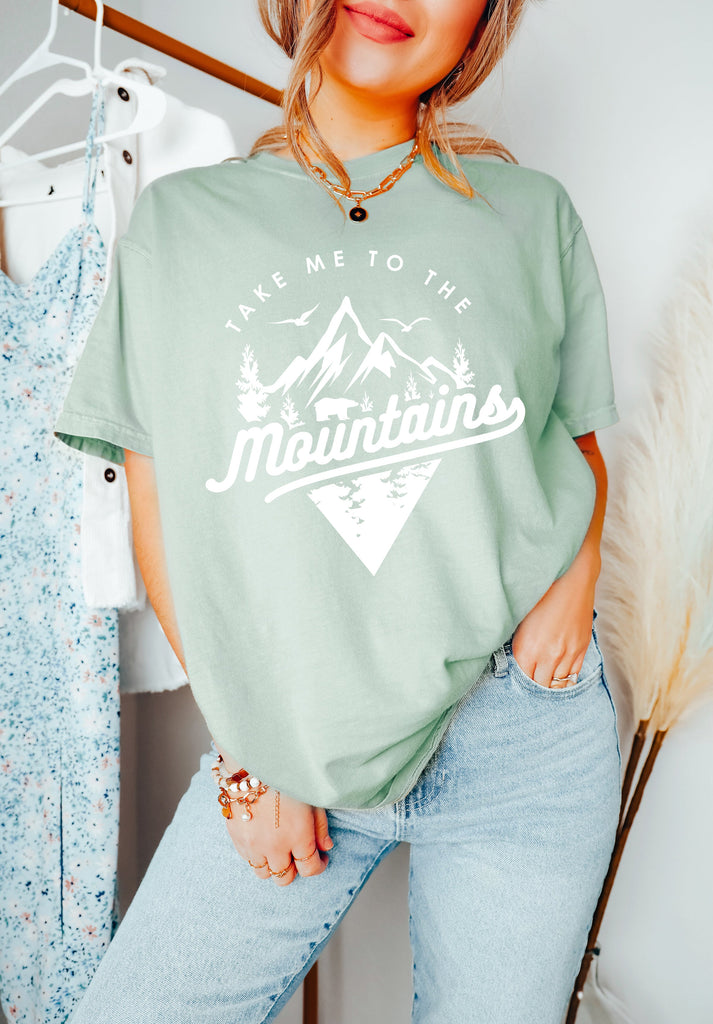 Take me to mountains Camping Hiking Comfort Colors T Shirt (Triangle)