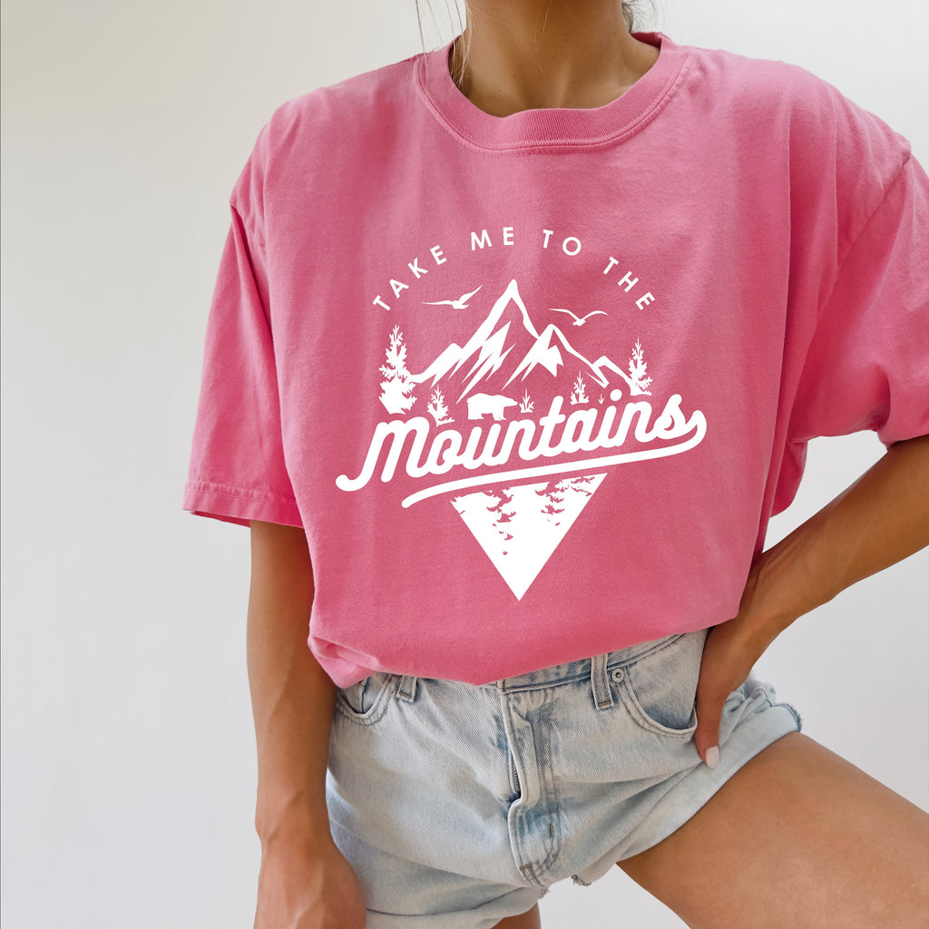 Take me to mountains Camping Hiking Comfort Colors T Shirt (Triangle)