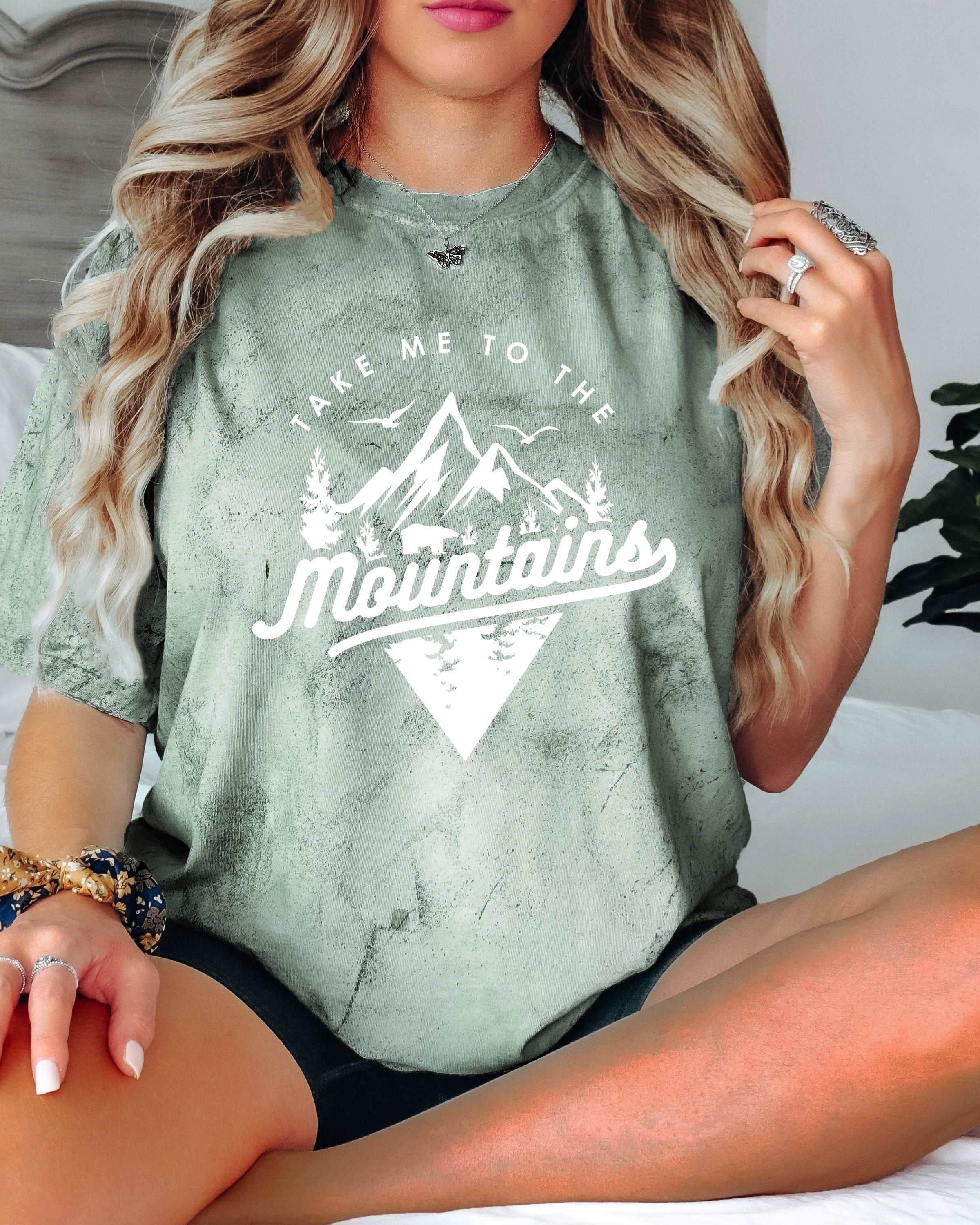 Take me to mountains Camping Hiking Comfort Colors T Shirt (Triangle)