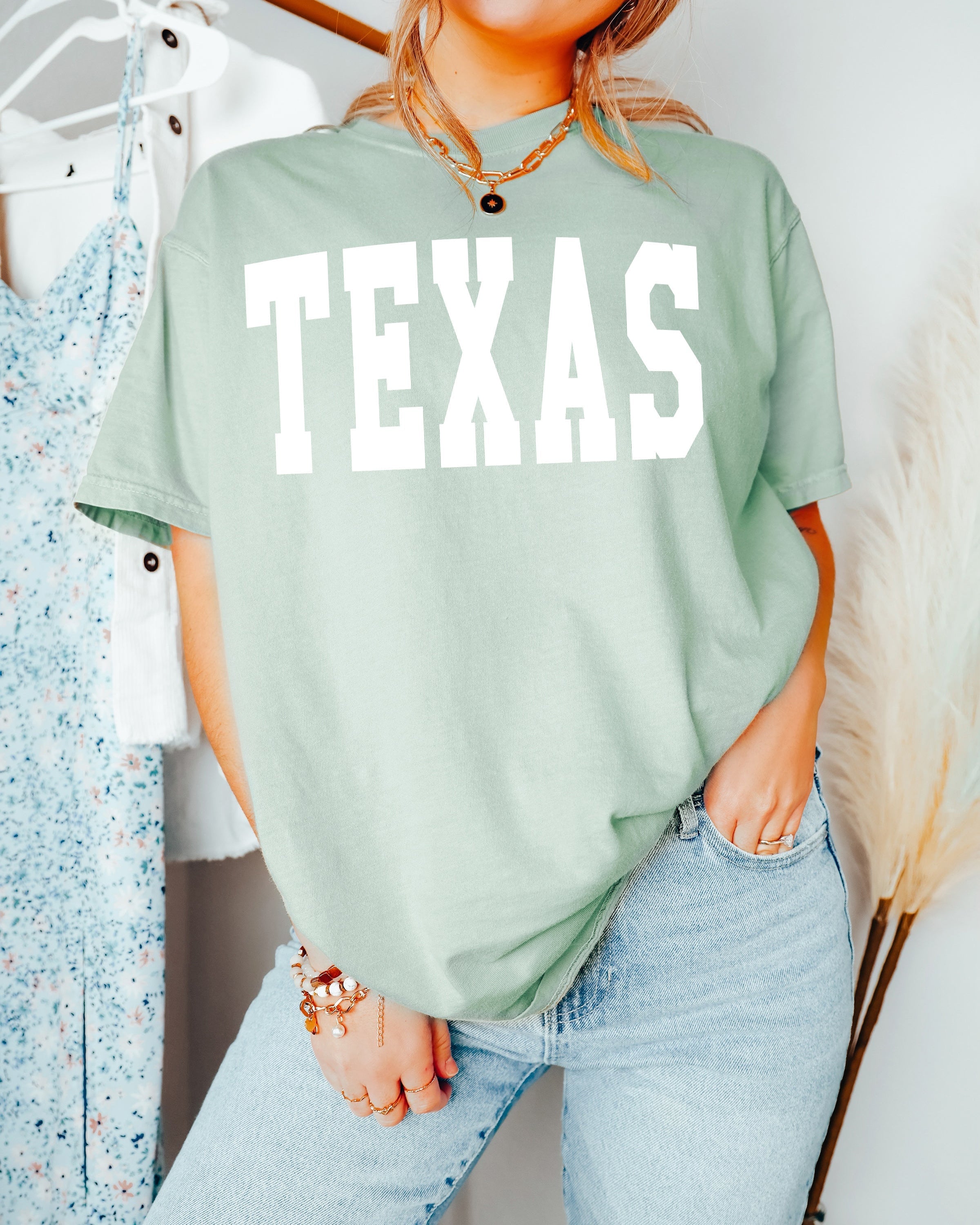 Texas State City Comfort Colors T Shirt (Condensed Font)