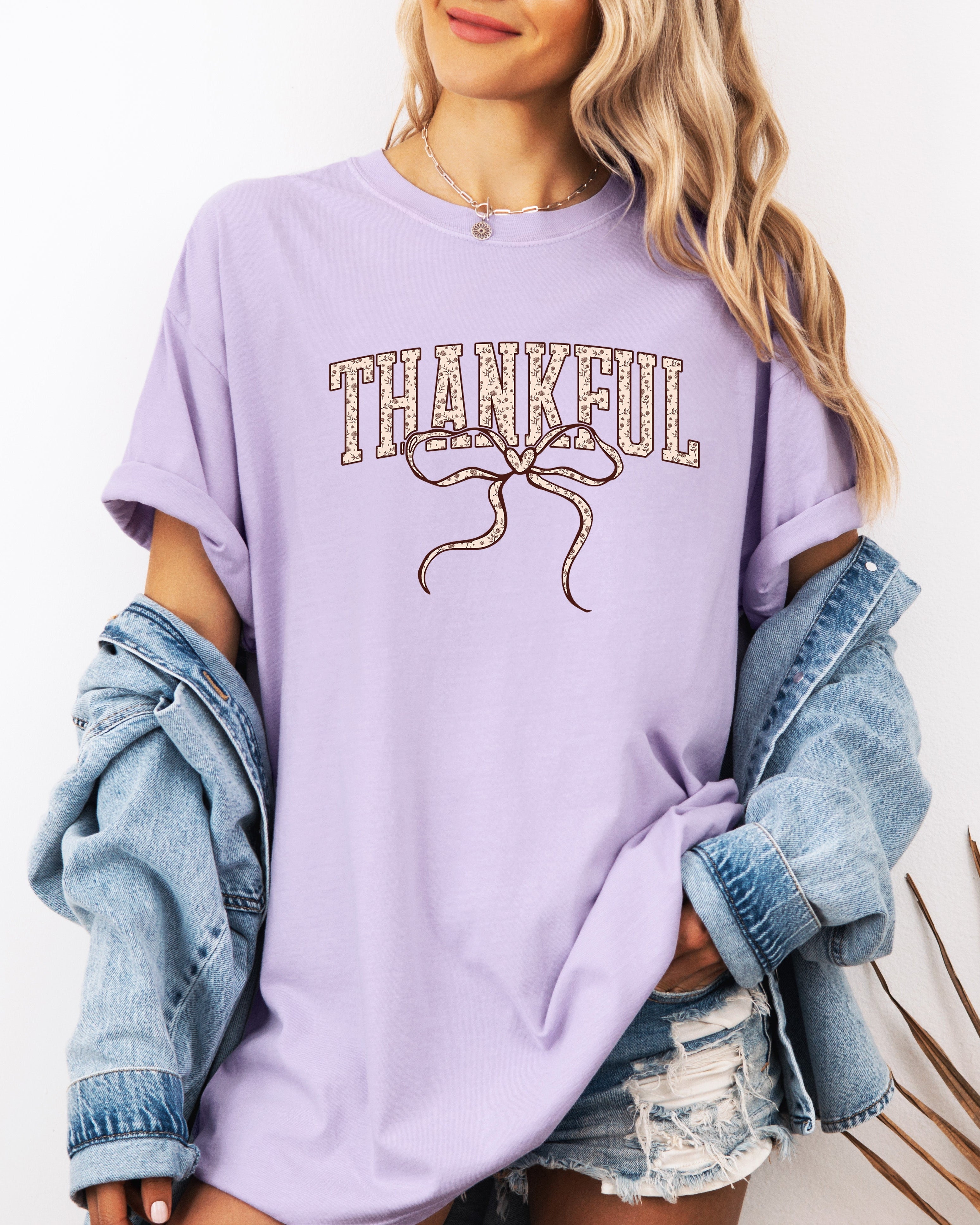 Thankful Christian Fall Thanksgiving day Christmas Autumn Comfort Colors Garment Dyed T Shirt
