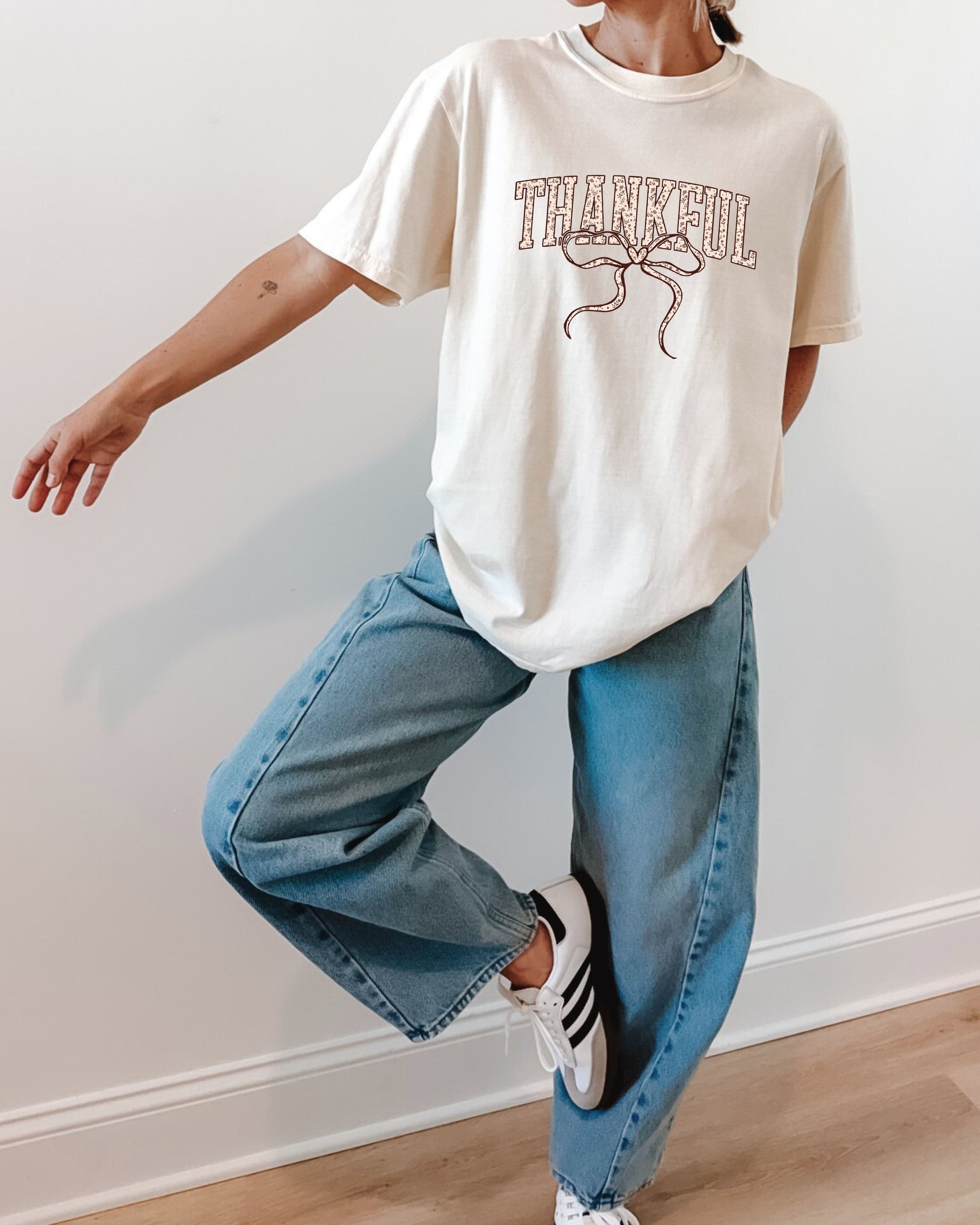 Thankful Christian Fall Thanksgiving day Christmas Autumn Comfort Colors Garment Dyed T Shirt