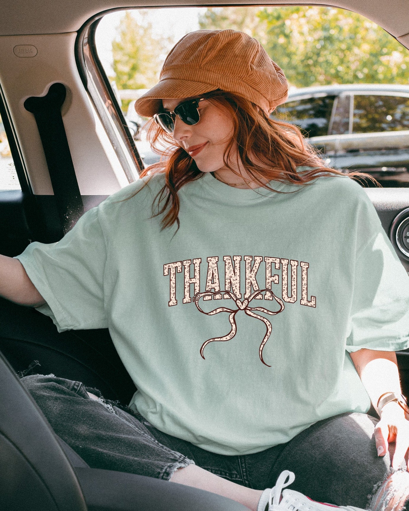 Thankful Christian Fall Thanksgiving day Christmas Autumn Comfort Colors Garment Dyed T Shirt