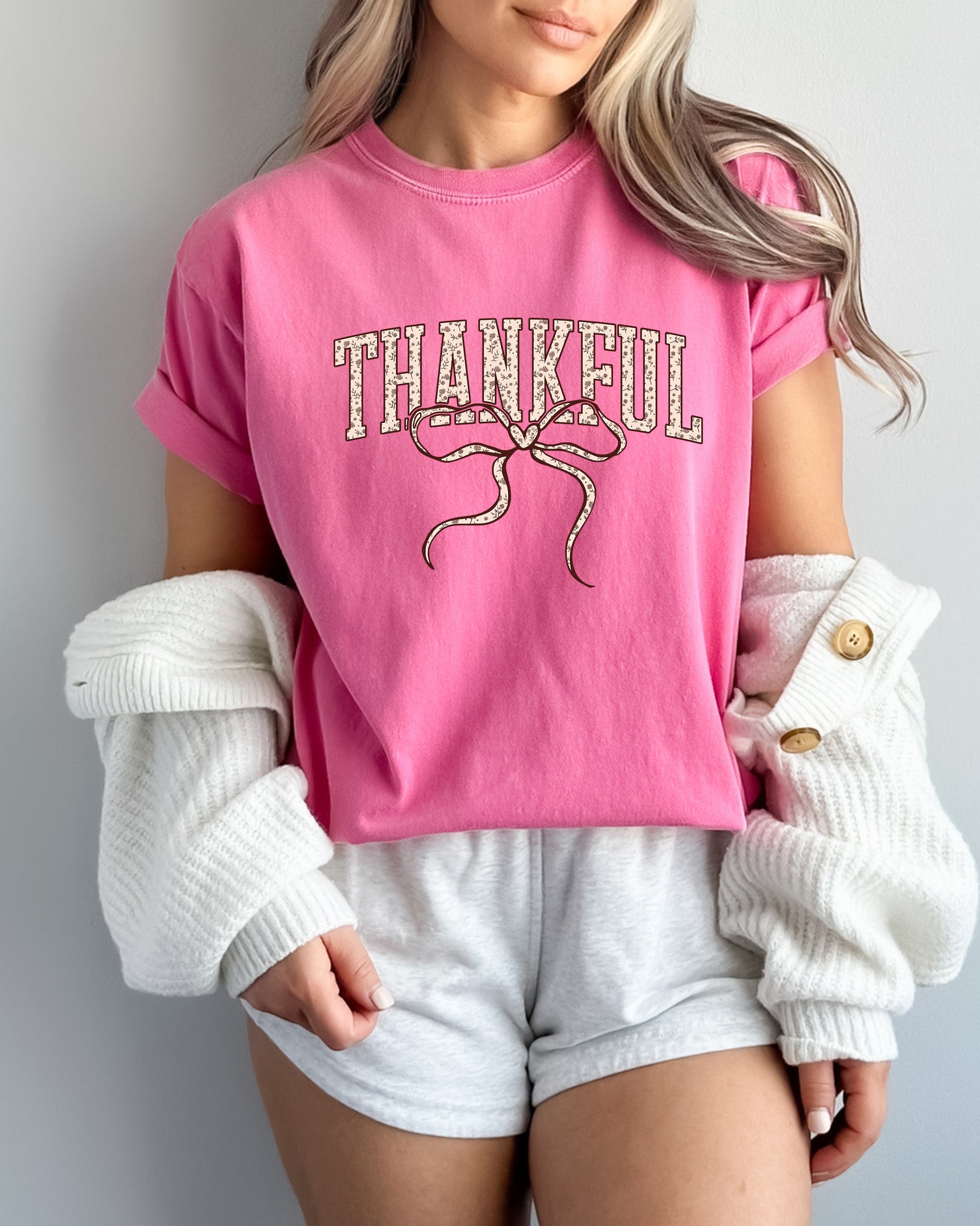 Thankful Christian Fall Thanksgiving day Christmas Autumn Comfort Colors Garment Dyed T Shirt