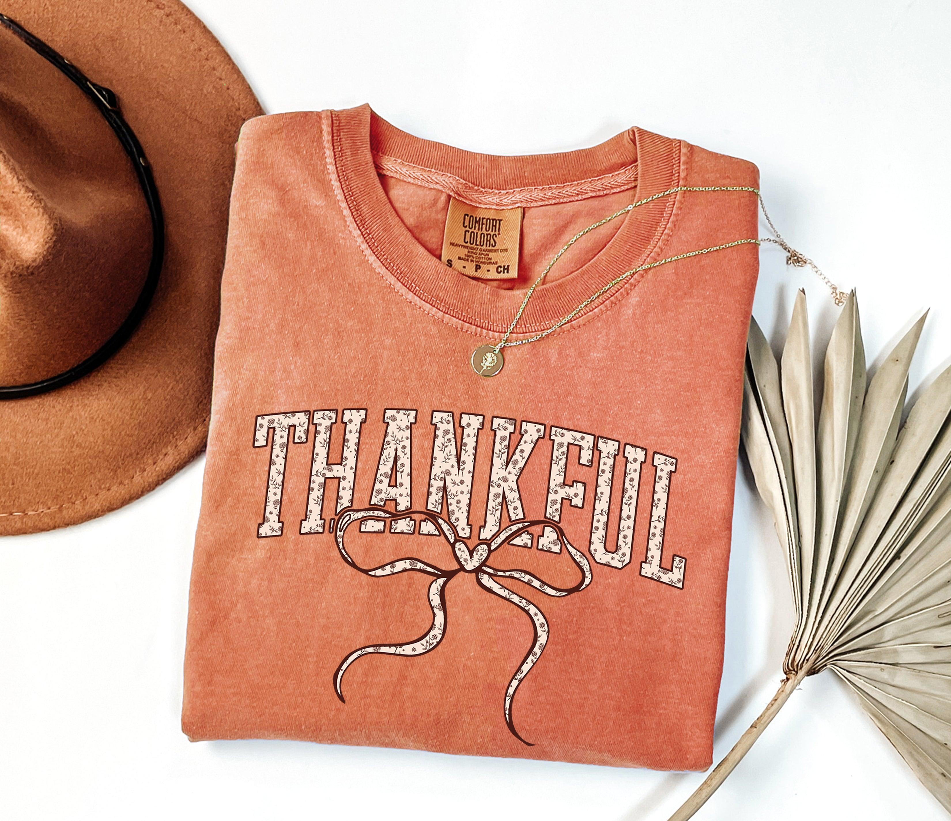 Thankful Christian Fall Thanksgiving day Christmas Autumn Comfort Colors Garment Dyed T Shirt