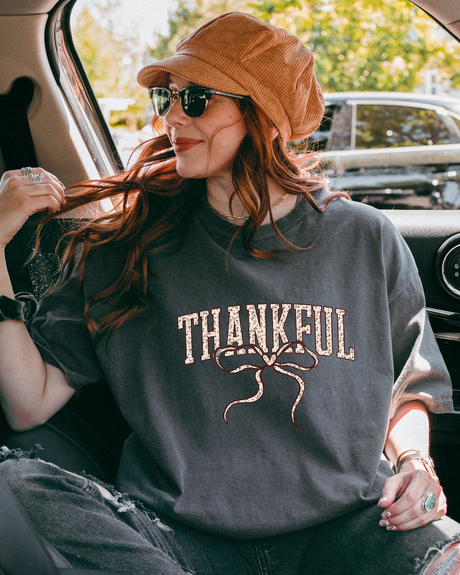 Thankful Christian Fall Thanksgiving day Christmas Autumn Comfort Colors Garment Dyed T Shirt
