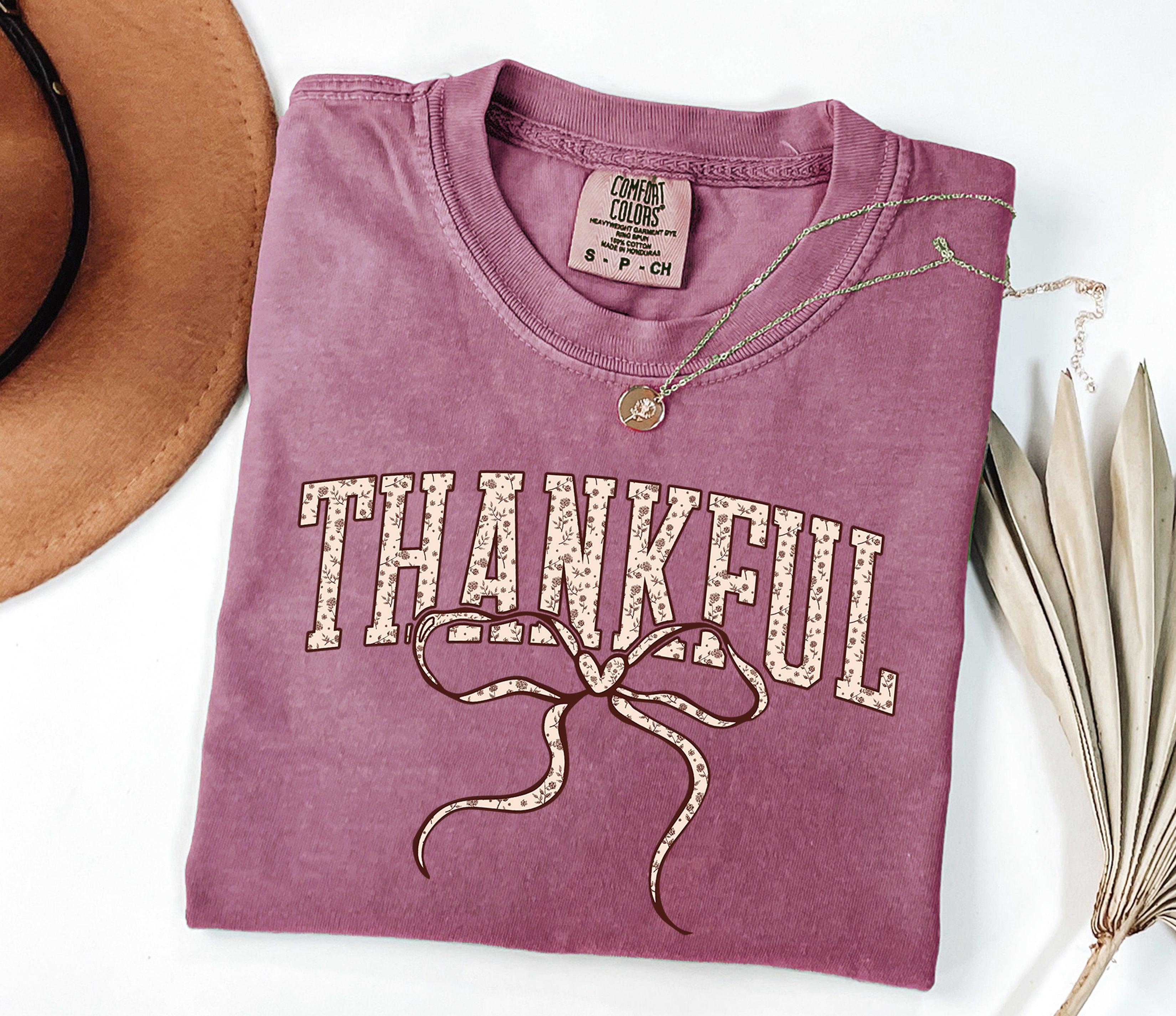 Thankful Christian Fall Thanksgiving day Christmas Autumn Comfort Colors Garment Dyed T Shirt