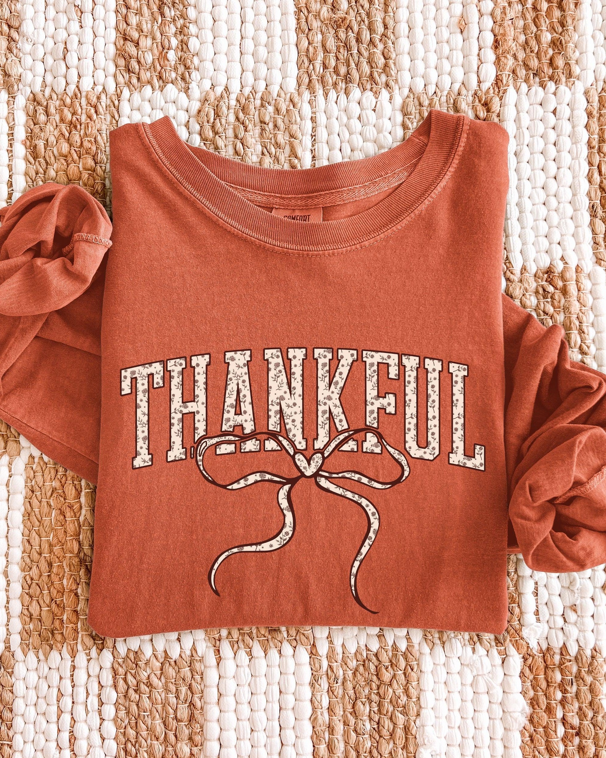 Thankful Christian Thanksgiving Day Comfort Colors Long Sleeve Shirt