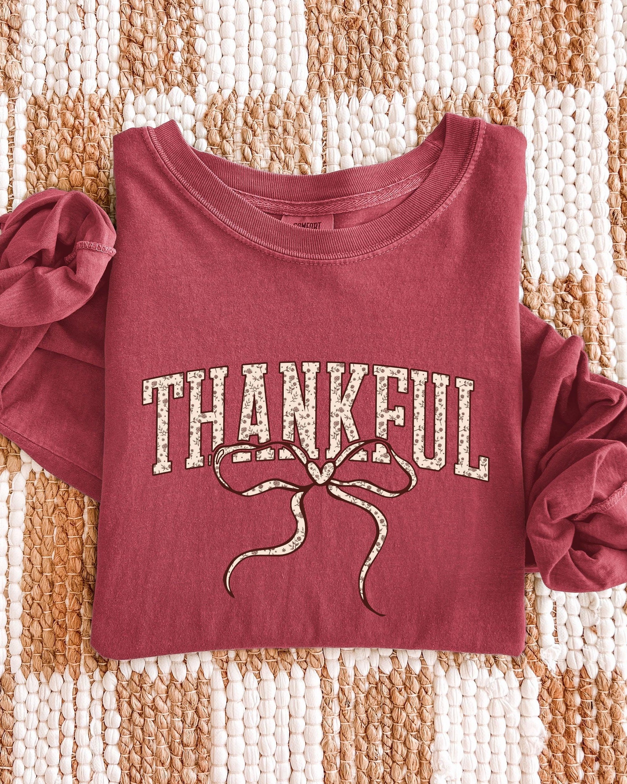 Thankful Christian Thanksgiving Day Comfort Colors Long Sleeve Shirt