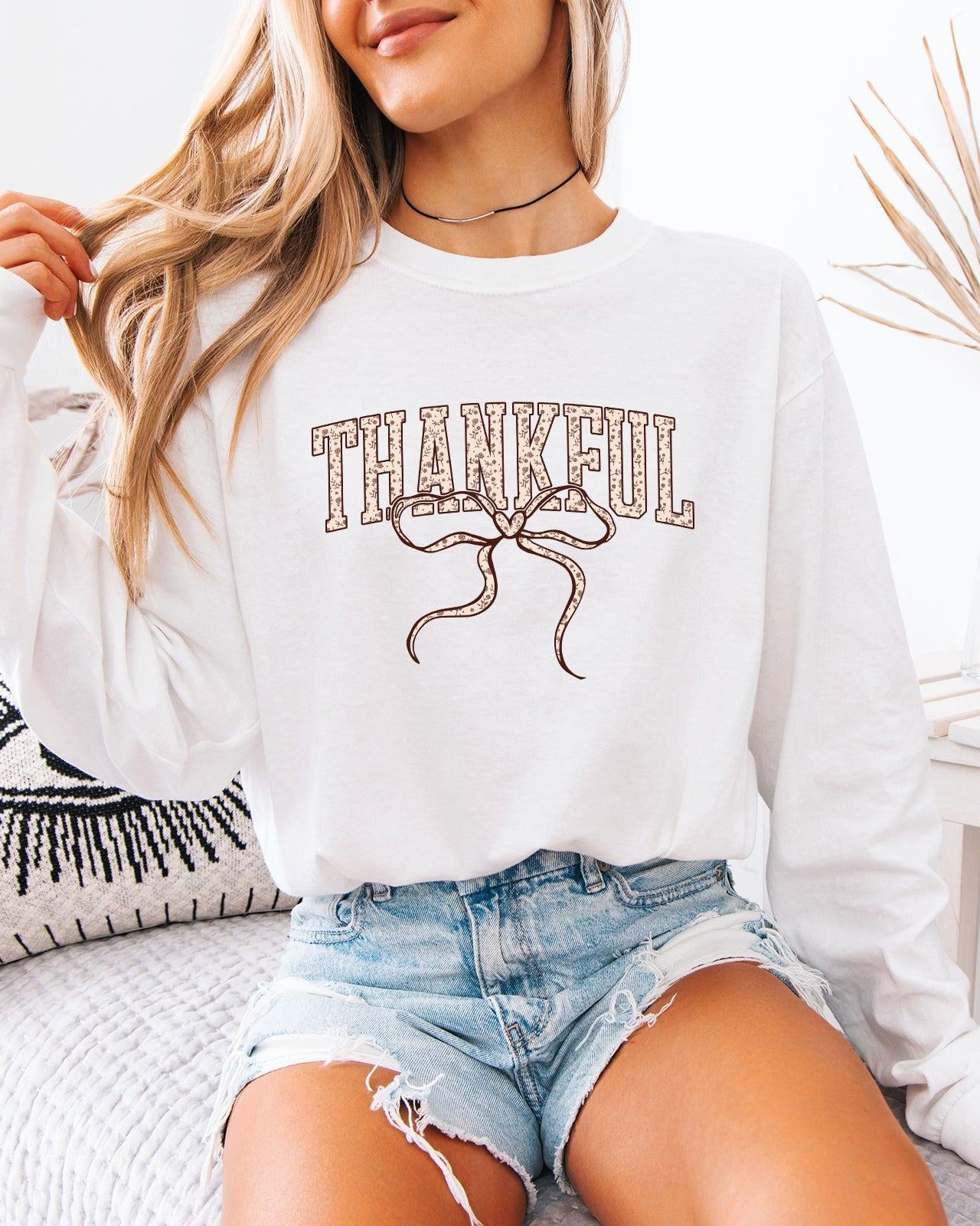 Thankful Christian Thanksgiving Day Comfort Colors Long Sleeve Shirt