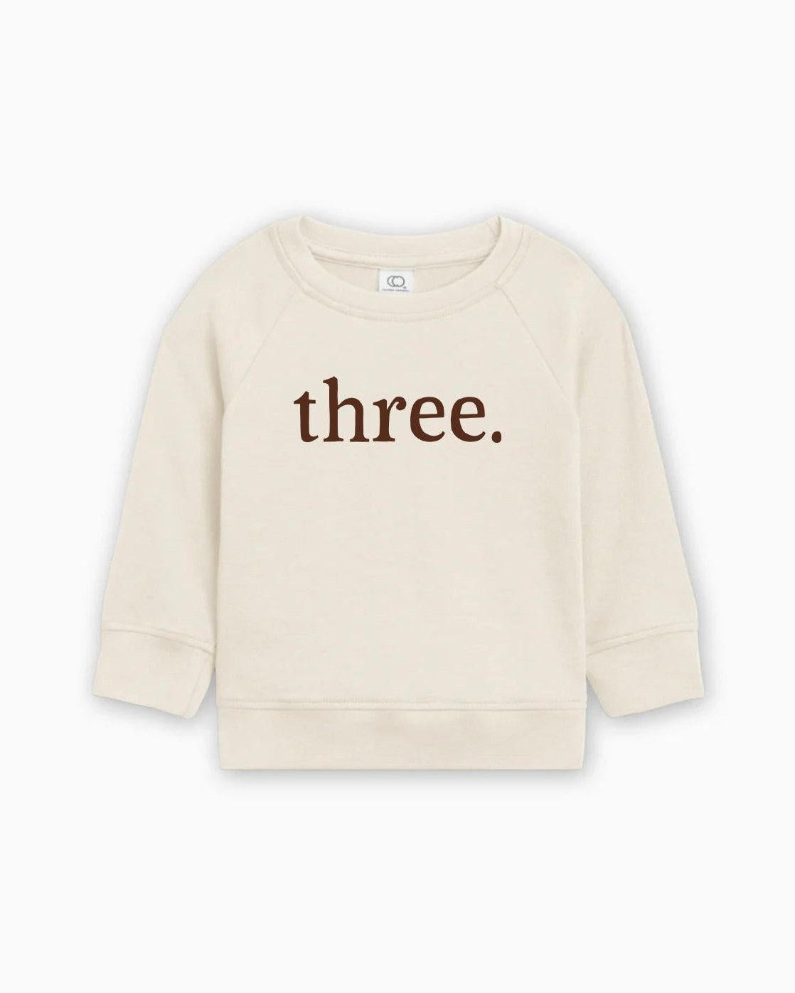 Three 3rd Birthday Organic Cotton Baby Pullover (volume font)