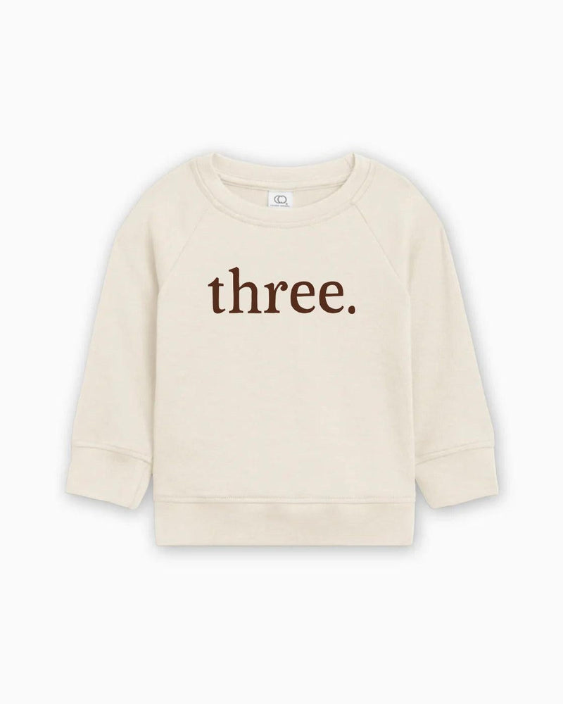Three 3rd Birthday Organic Cotton Baby Pullover (volume font)