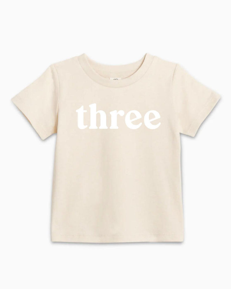 Three Birthday girl and boy Organic Cotton Baby And Kids Tee (serif)