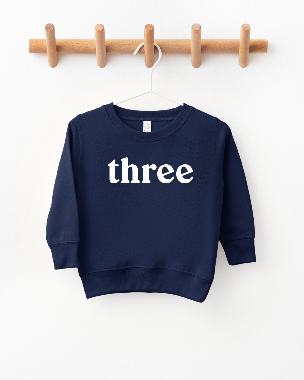 Three Toddler Kids Birthday Sweatshirt (Serif)