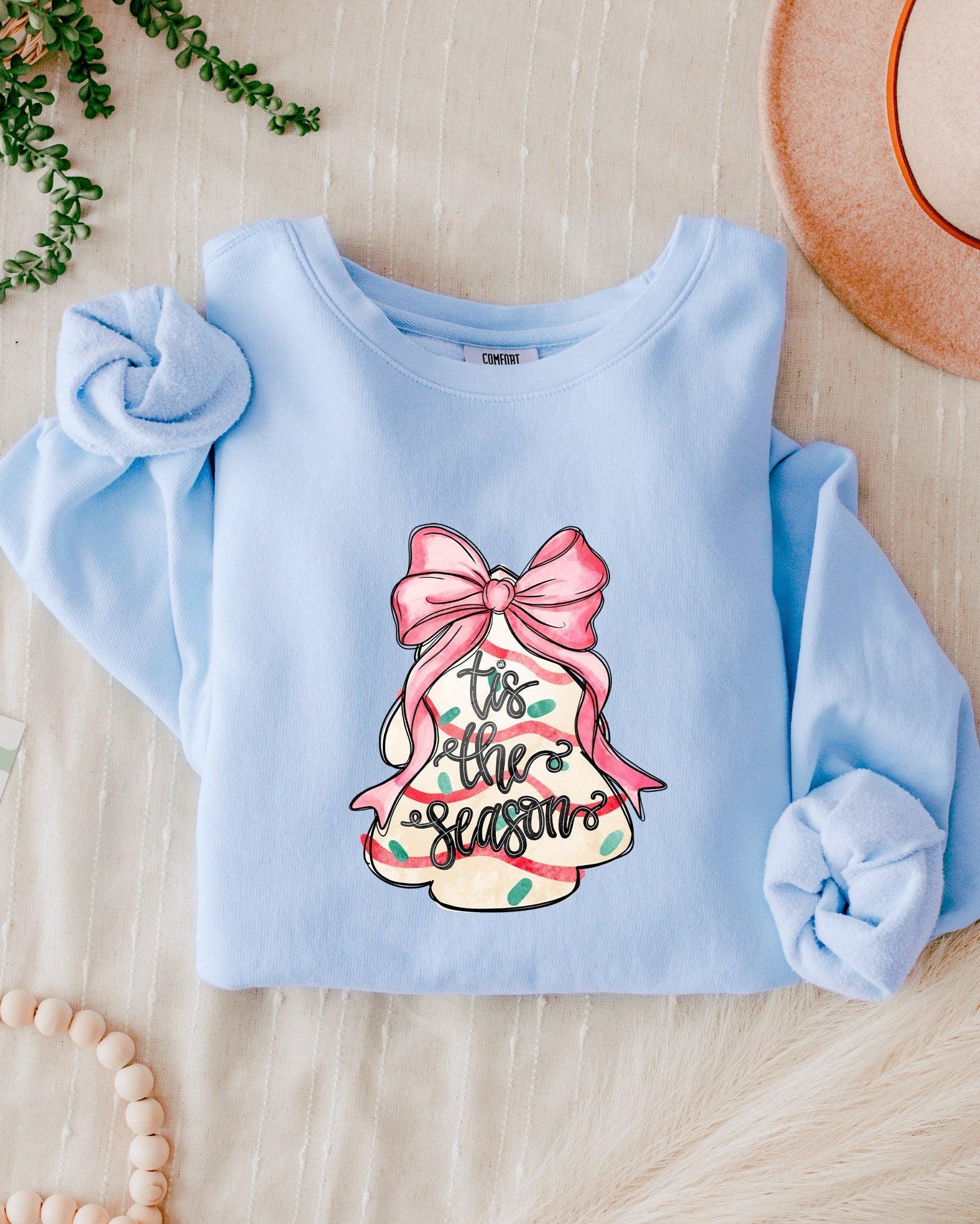 Tis the Season Christmas Winter Garment Dyed Comfort Colors Sweatshirt