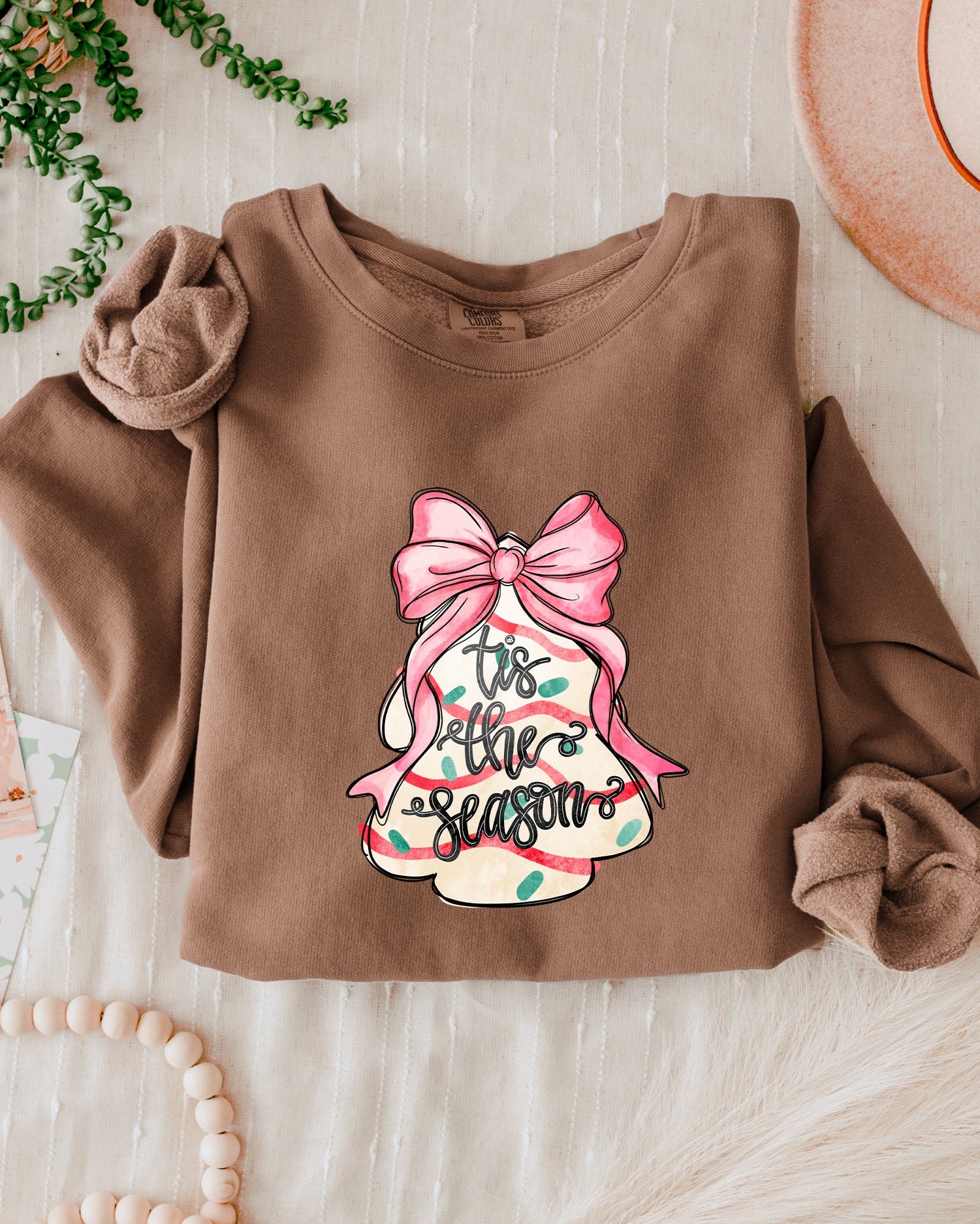 Tis the Season Christmas Winter Garment Dyed Comfort Colors Sweatshirt