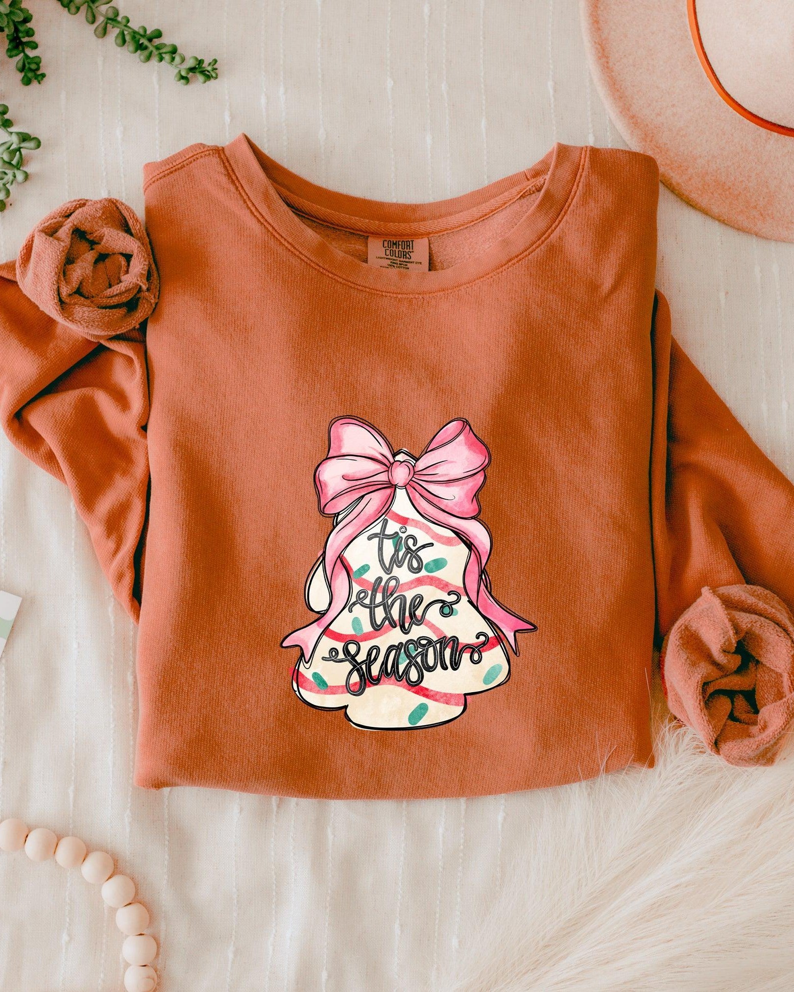 Tis the Season Christmas Winter Garment Dyed Comfort Colors Sweatshirt