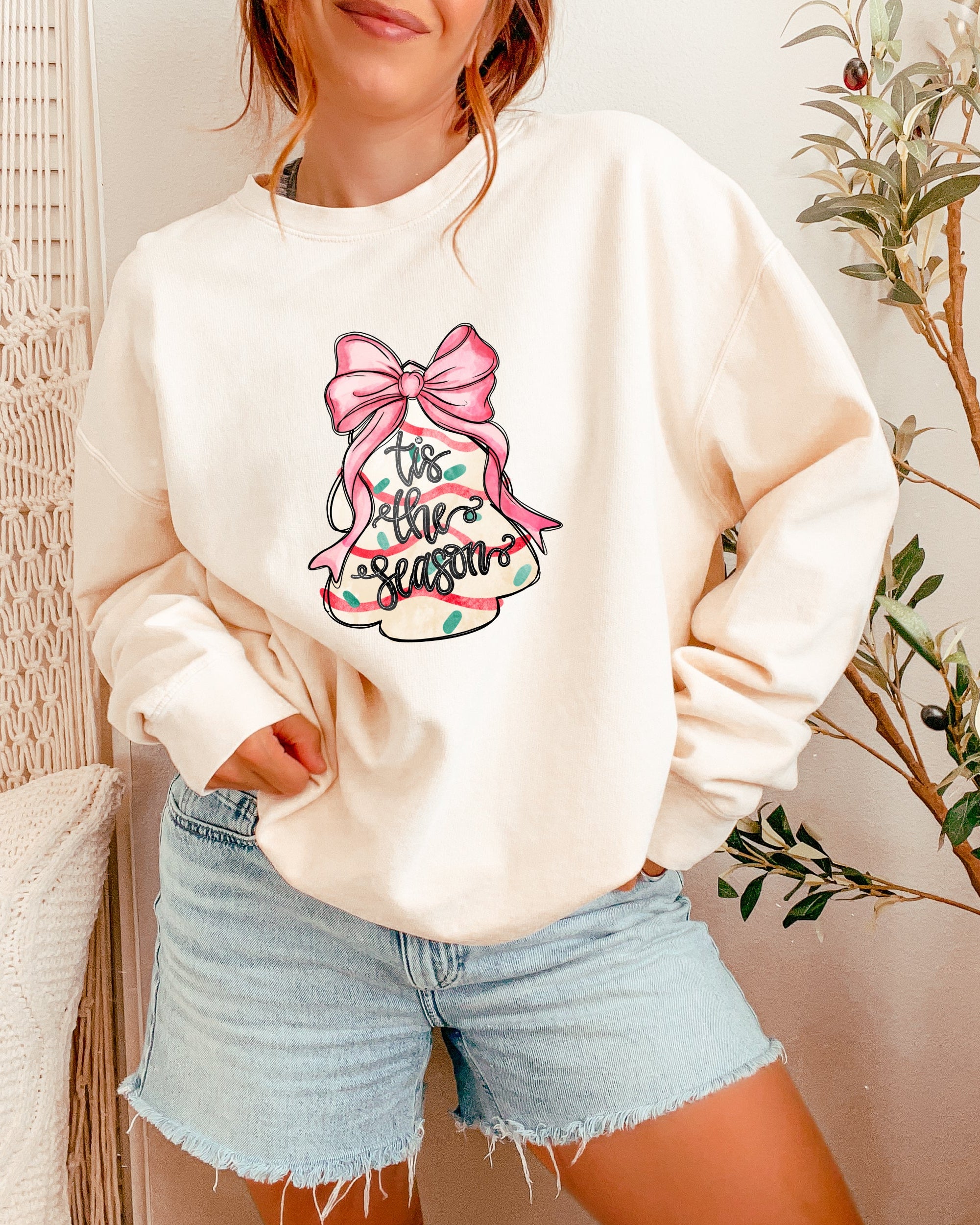 Tis the Season Christmas Winter Garment Dyed Comfort Colors Sweatshirt