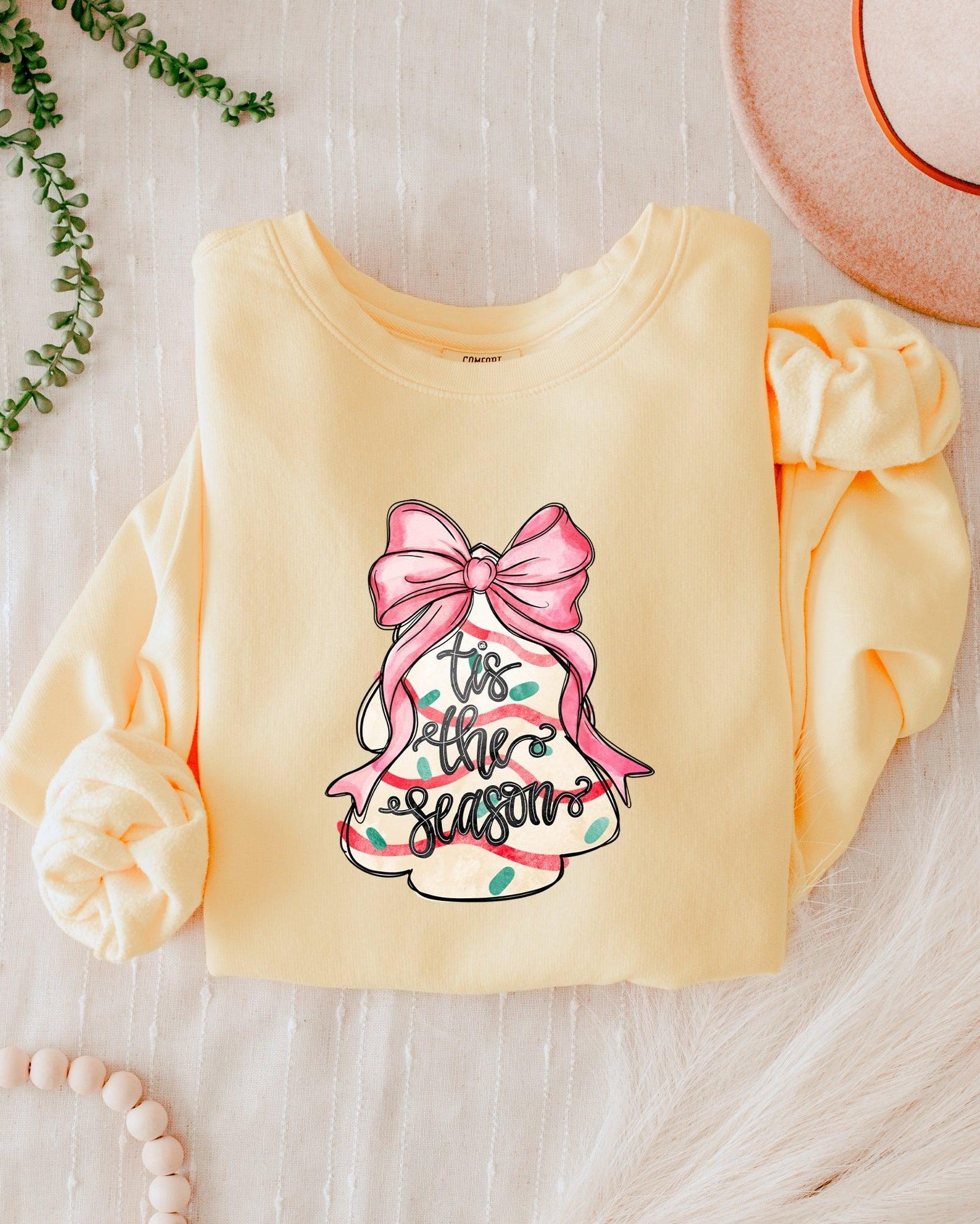 Tis the Season Christmas Winter Garment Dyed Comfort Colors Sweatshirt