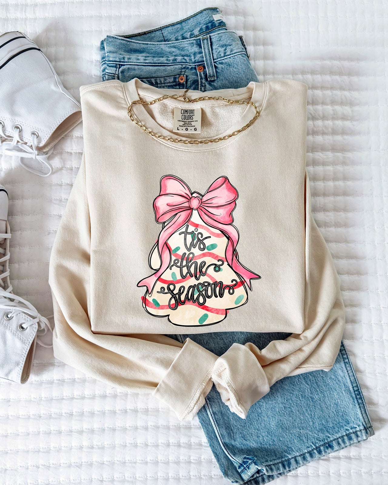 Tis the Season Christmas Winter Garment Dyed Comfort Colors Sweatshirt