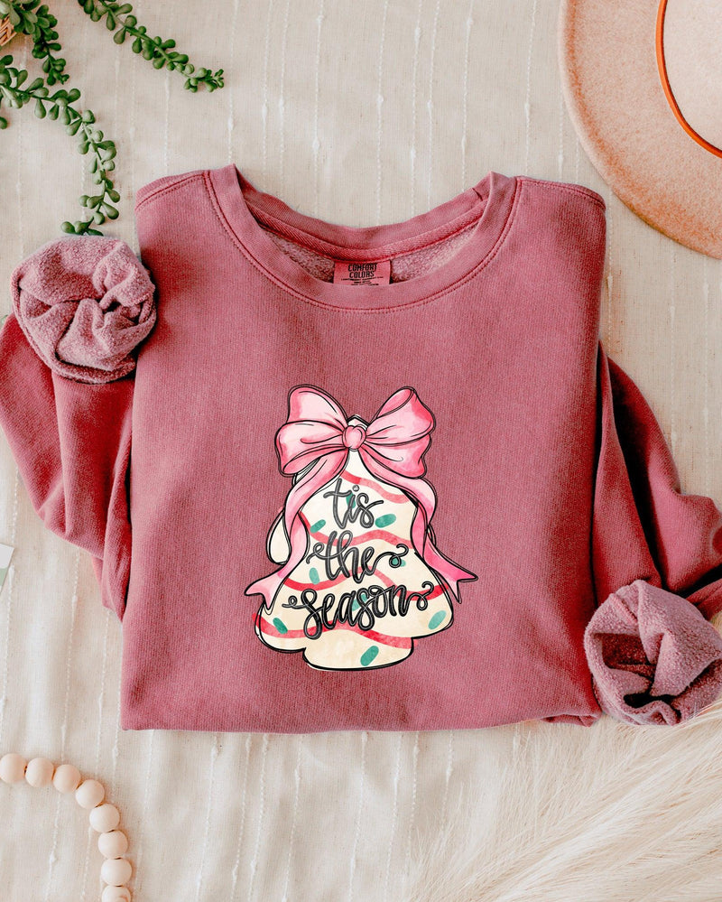 Tis the Season Christmas Winter Garment Dyed Comfort Colors Sweatshirt