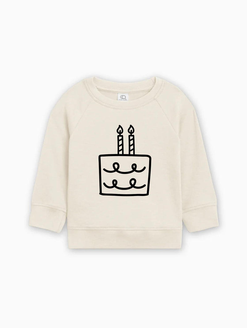 Two 2nd Birthday Cake Organic Cotton Baby Pullover