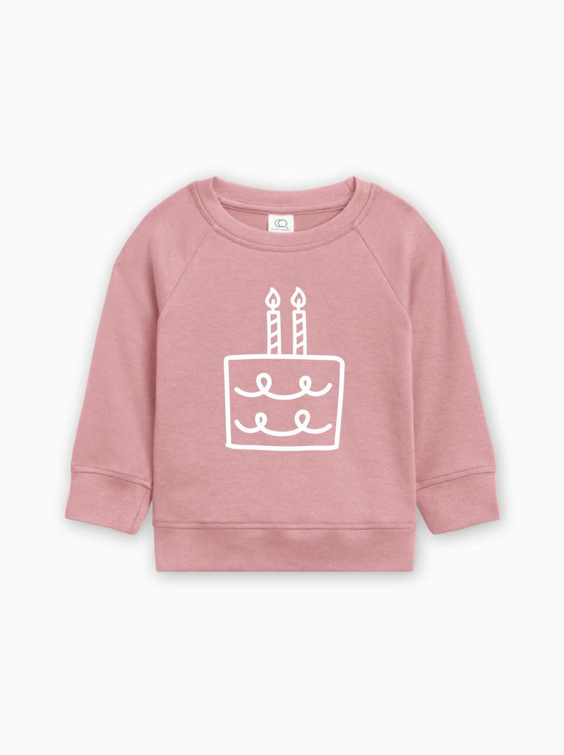 Two 2nd Birthday Cake Organic Cotton Baby Pullover