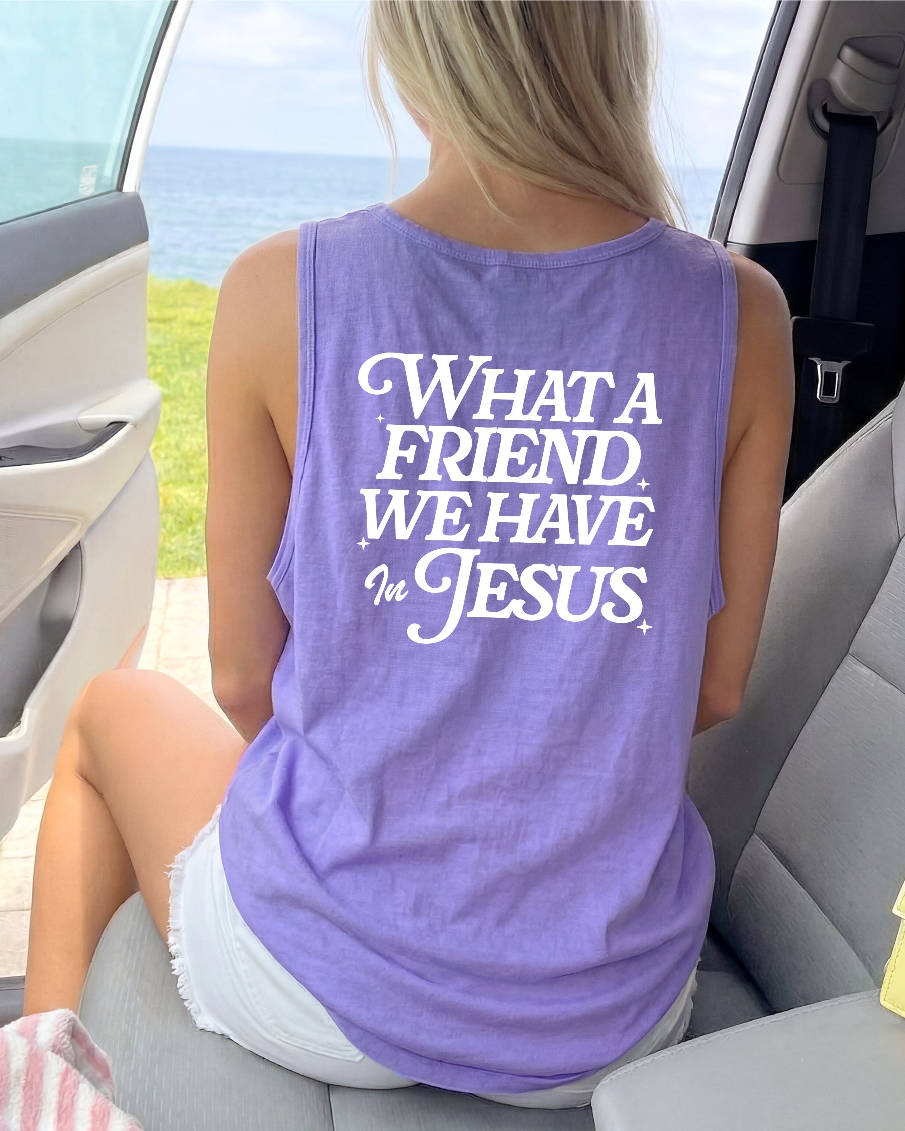 What a friend we have in Jesus Psalm Christian Comfort Colors Tank Top Faith Bible Jesus