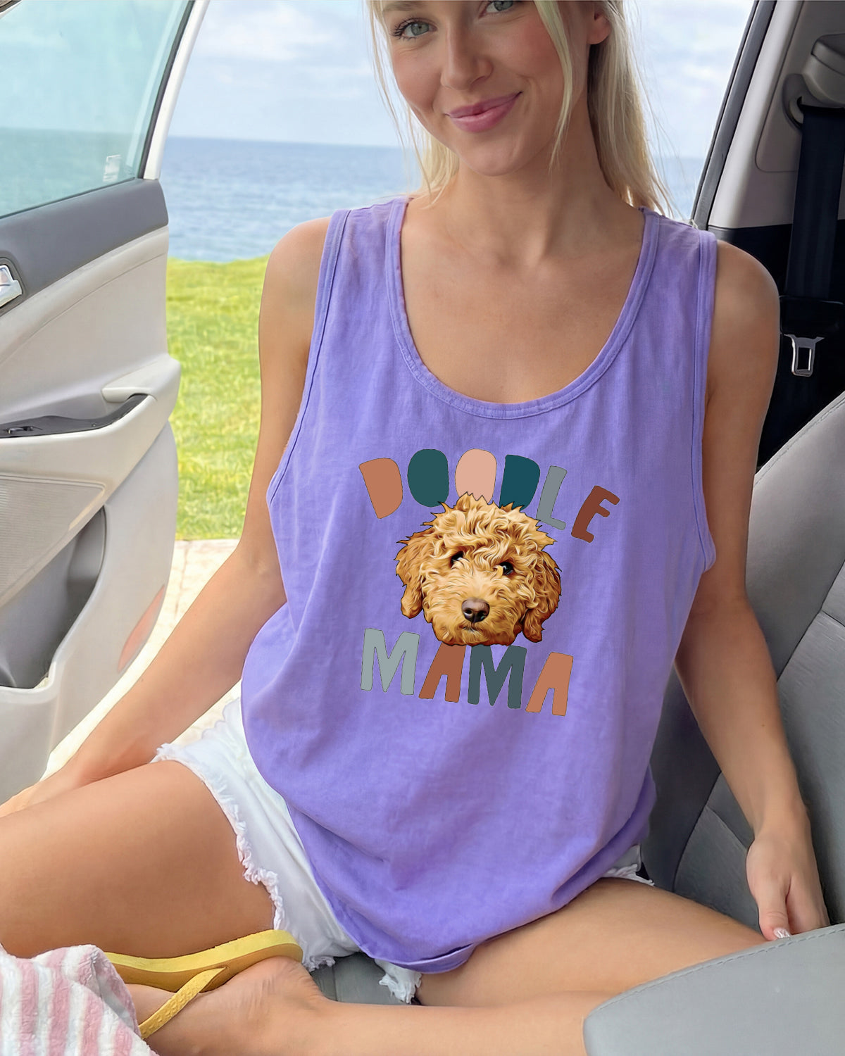 Golden Doodle Dog mom Comfort Colors Tank Top (color)