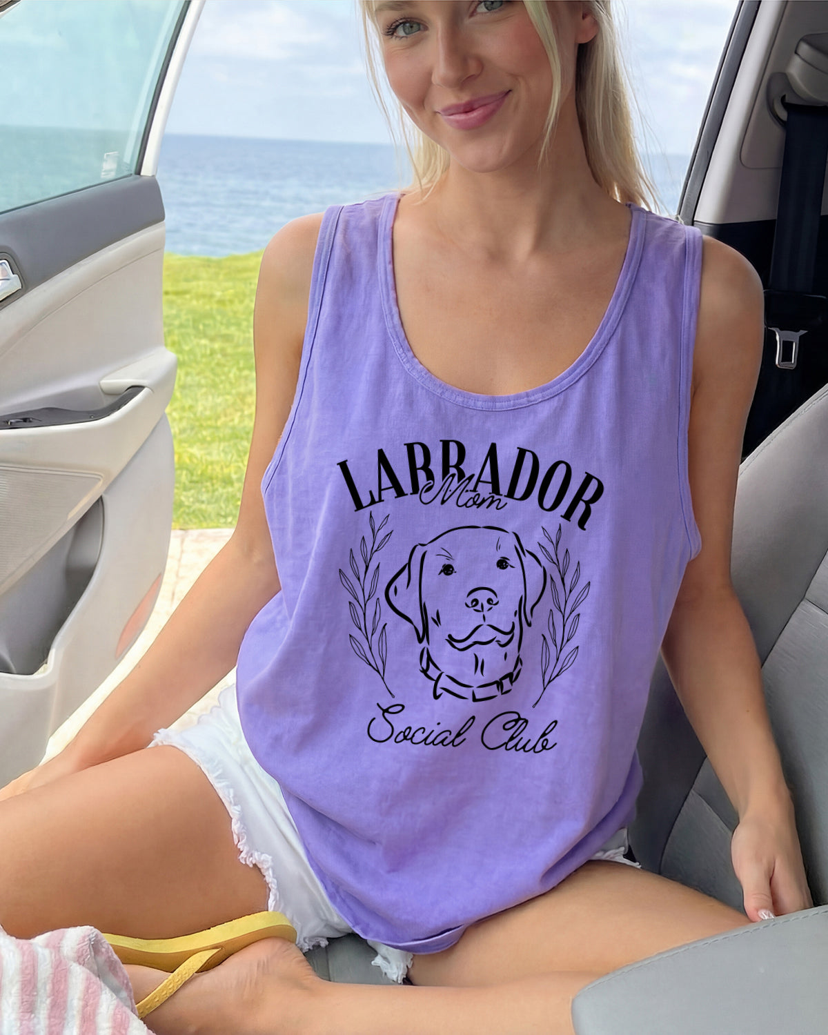 Labrador Retriever Social Club Dog mom Comfort Colors Tank Top