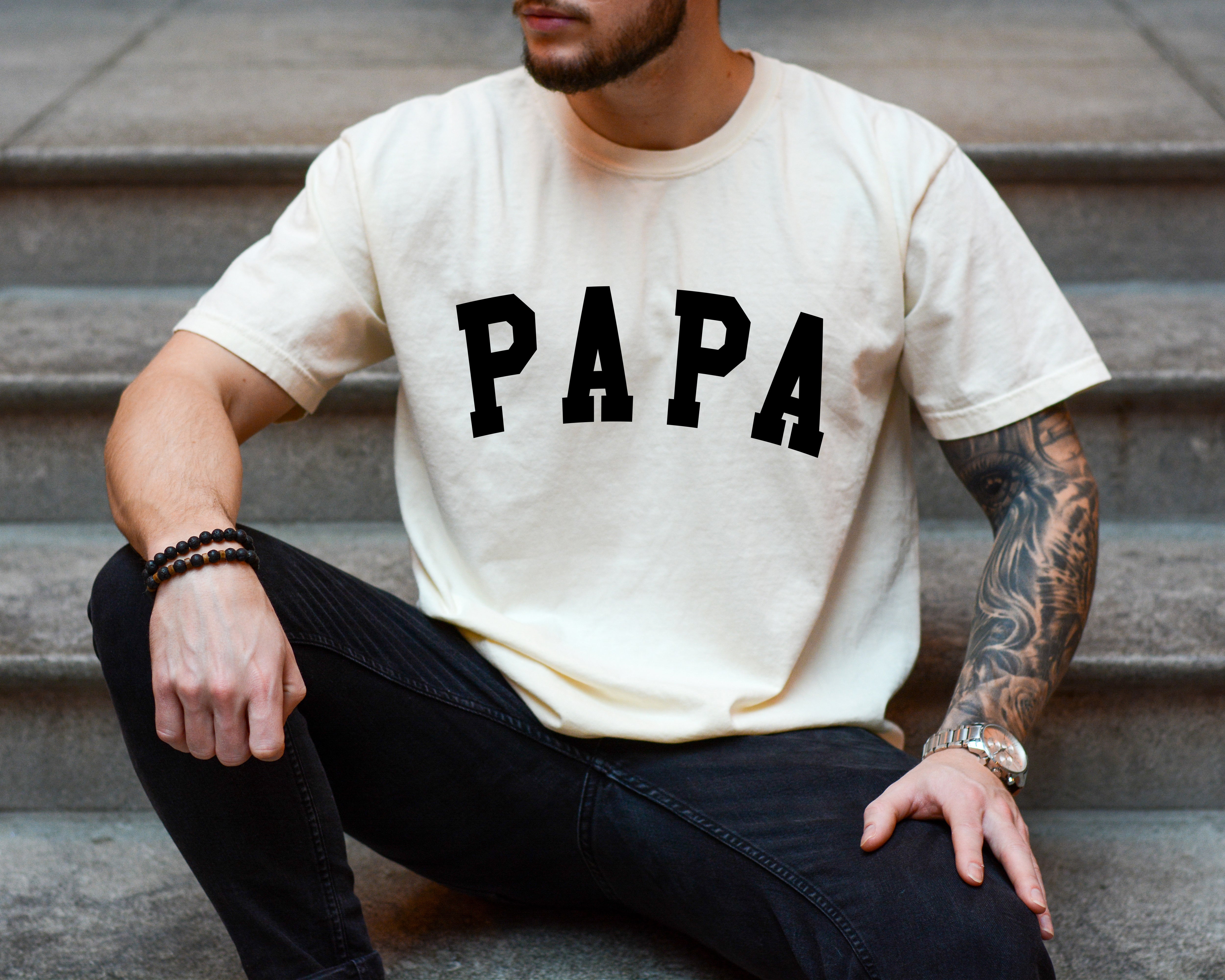 Papa Grandpa Comfort Colors 100% Cotton T Shirt Father's day (Condensed)