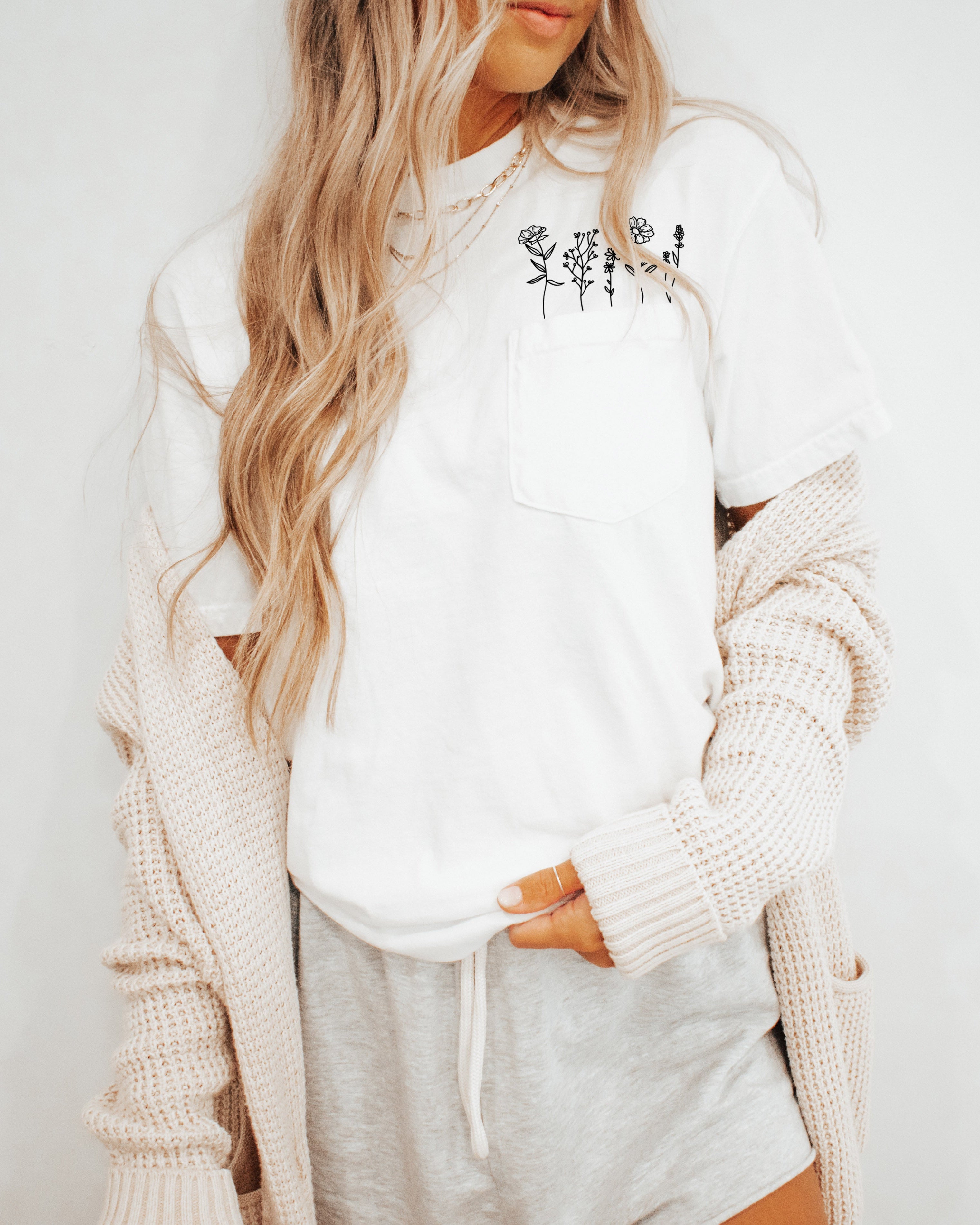 Wildflowers Comfort Colors Pocket T Shirt | Nature, Camping, Plant