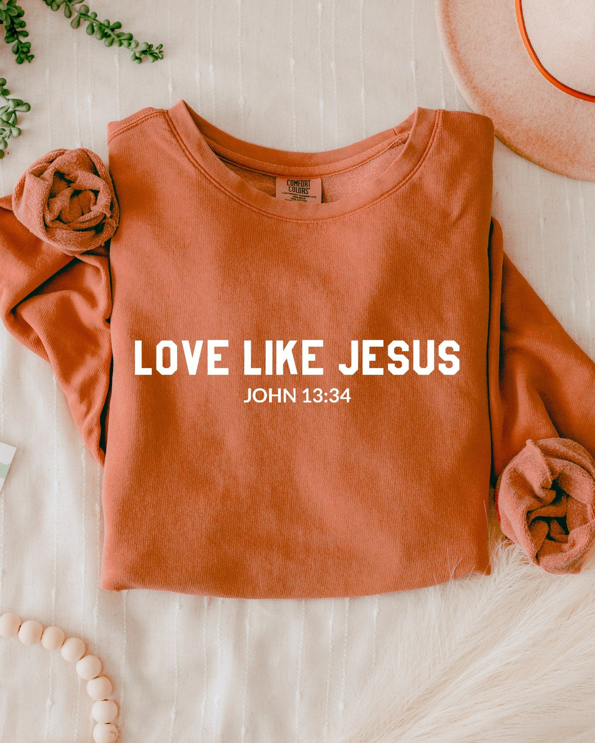 Love Like Jesus Christian Comfort Colors Sweatshirt, Bible Faith Gift