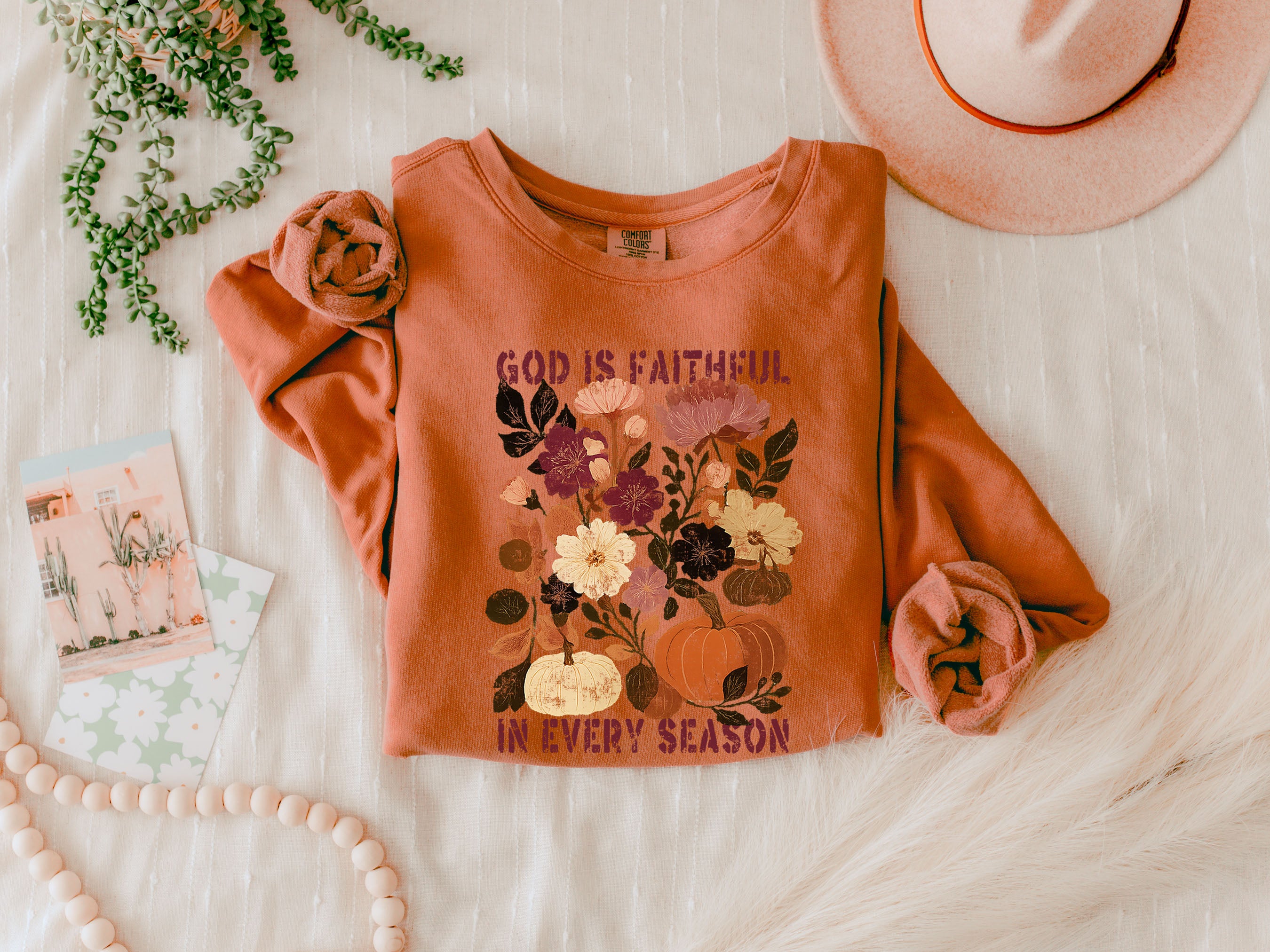 God is faithful Fall Autumn Season Thanksgiving day 100% cotton Garment Dyed Comfort Colors Sweatshirt
