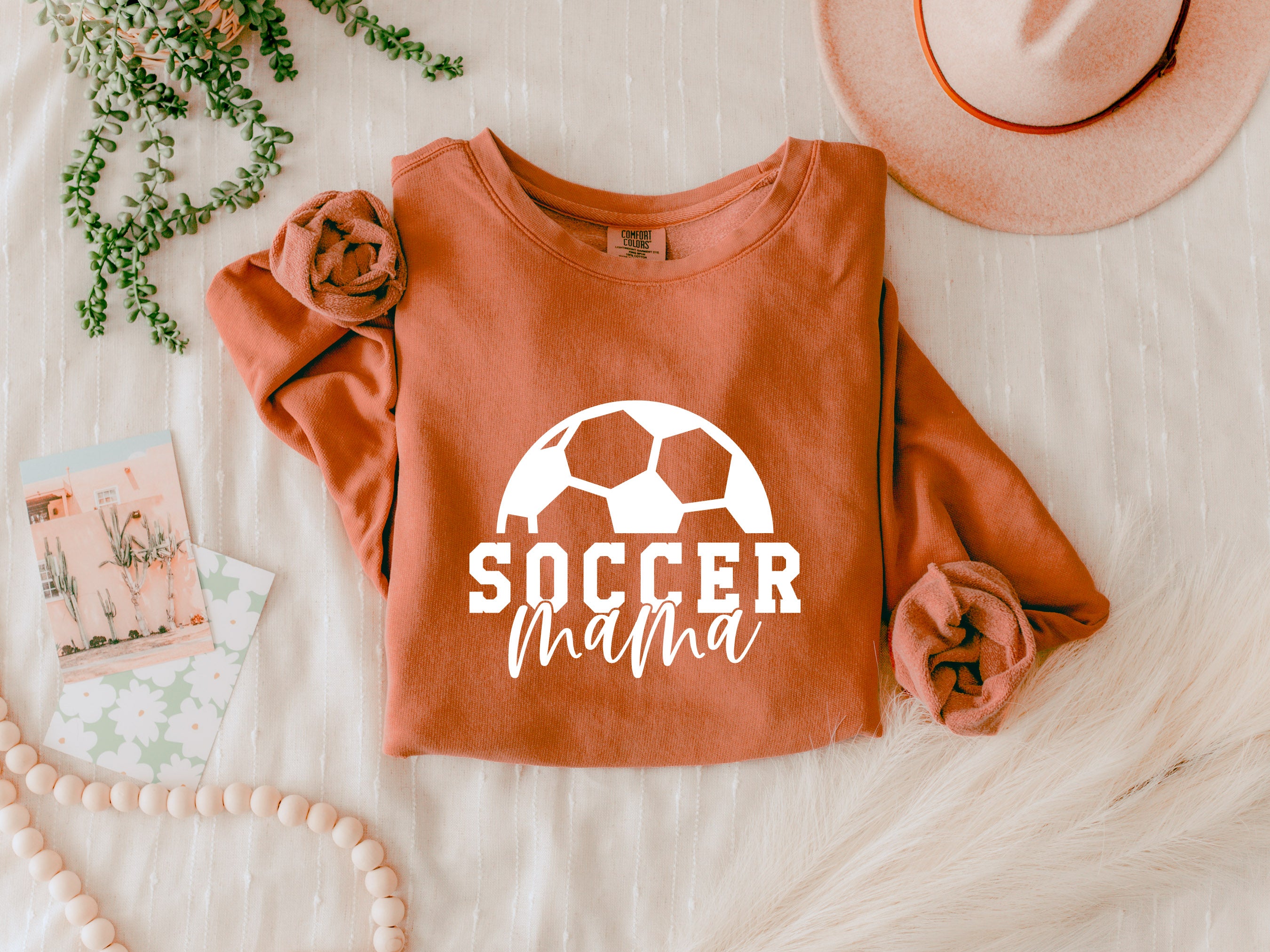Soccer Mama Sports Mom Garment Dyed Comfort Colors Sweatshirt