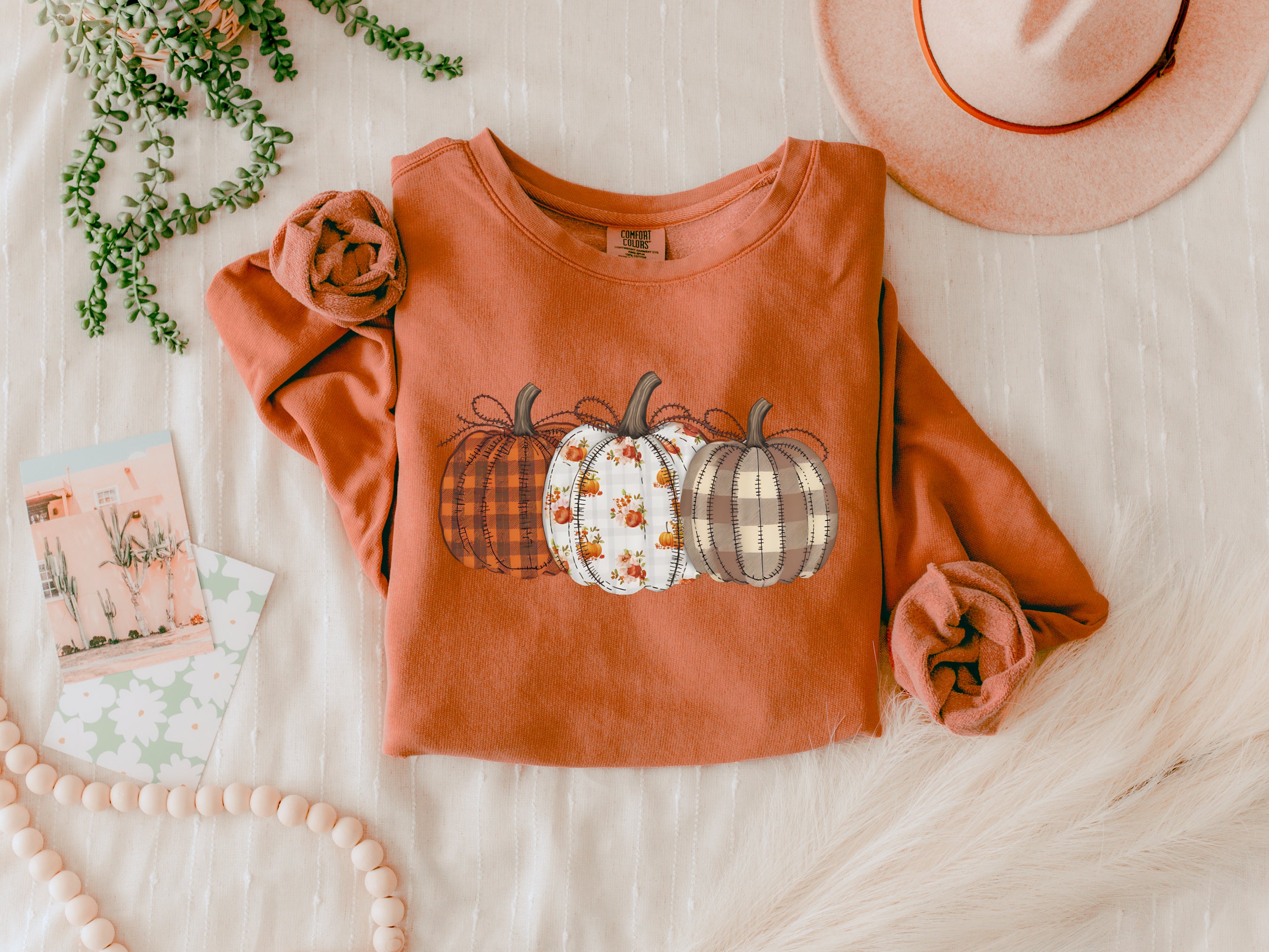 Pumpkin Fall Autumn Thanksgiving day Inspirational Garment Dyed Comfort Colors Sweatshirt