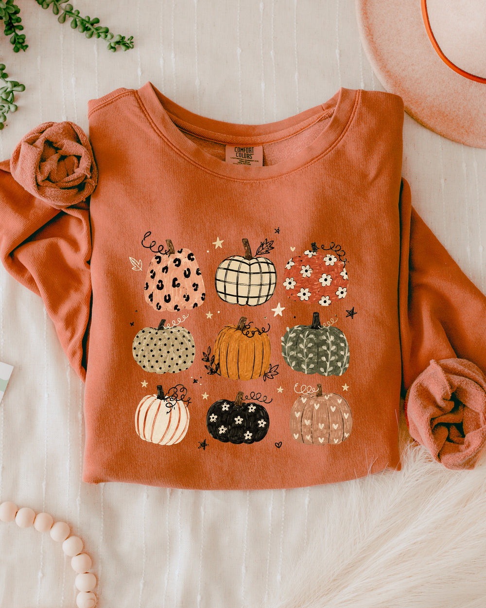 Pumpkins Fall Autumn Season Thanksgiving day 100% cotton Garment Dyed Comfort Colors Sweatshirt