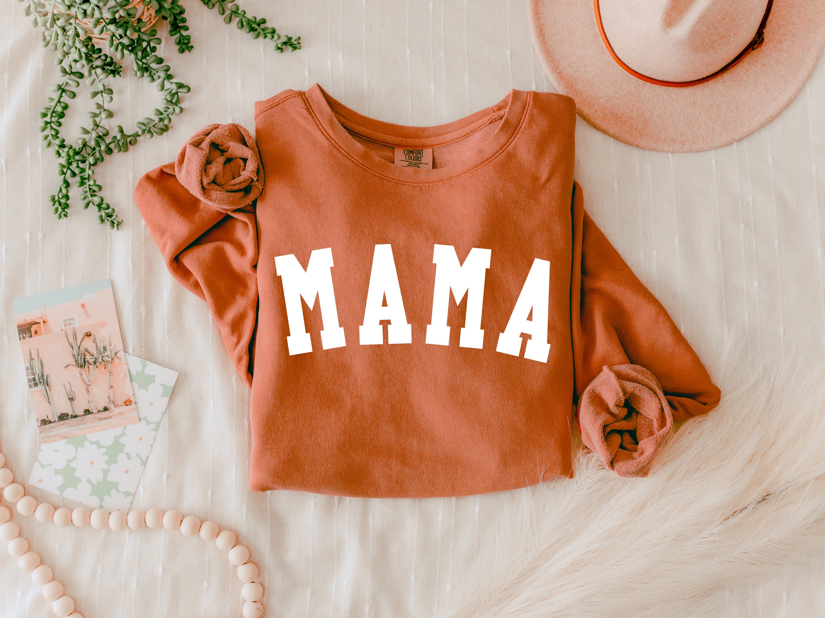 Mama Garment Dyed Comfort Colors Sweatshirt (Condensed Font)