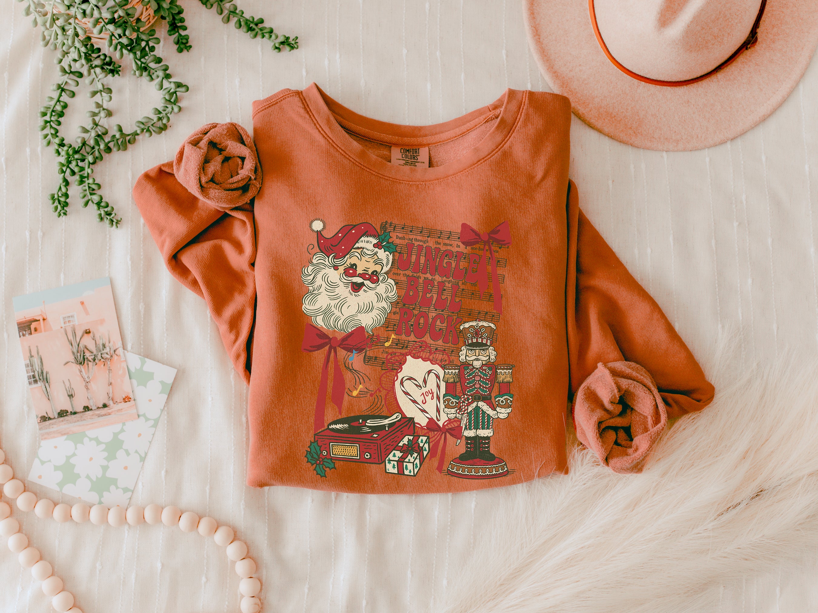 Santa & Nutcracker Fairy Theme Merry Christmas Holiday Winter Fall Inspirational Garment Dyed Comfort Colors Sweatshirt