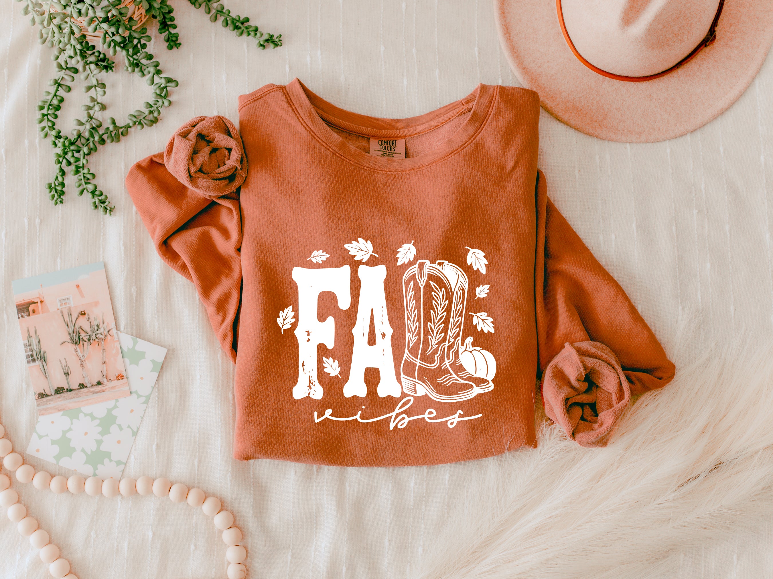 Fall Western Boots Autumn Season Thanksgiving day 100% cotton Garment Dyed Comfort Colors Sweatshirt