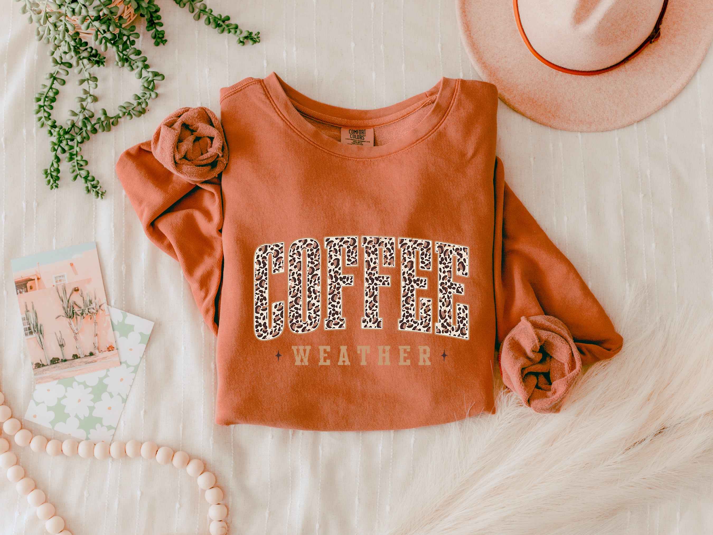 Coffee Season Fall Autumn Thanksgiving day Inspirational Garment Dyed Comfort Colors Sweatshirt