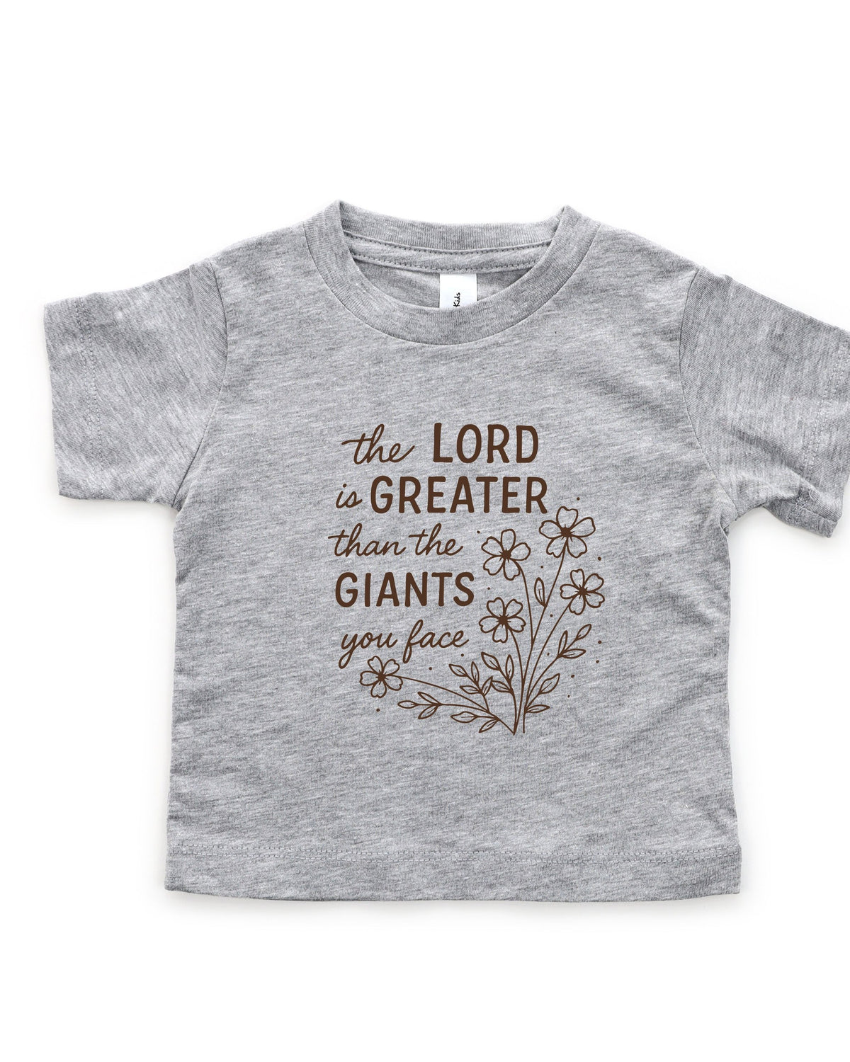The Lord Is Greater Than The Giant Christian Kids Tee, Bible Faith Shirt
