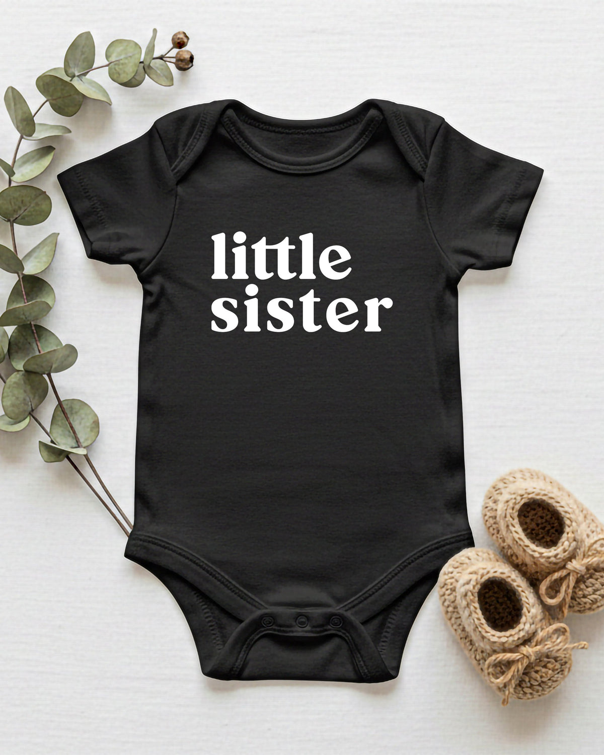 Little Sister Baby Onesie Bodysuit, Pregnancy Announcement Outfit