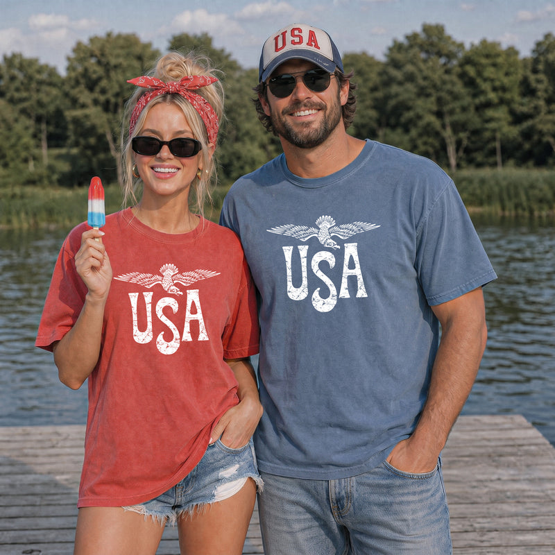 USA America Comfort Colors T Shirt - 4th of July, Memorial day, Veterans day gift for dad